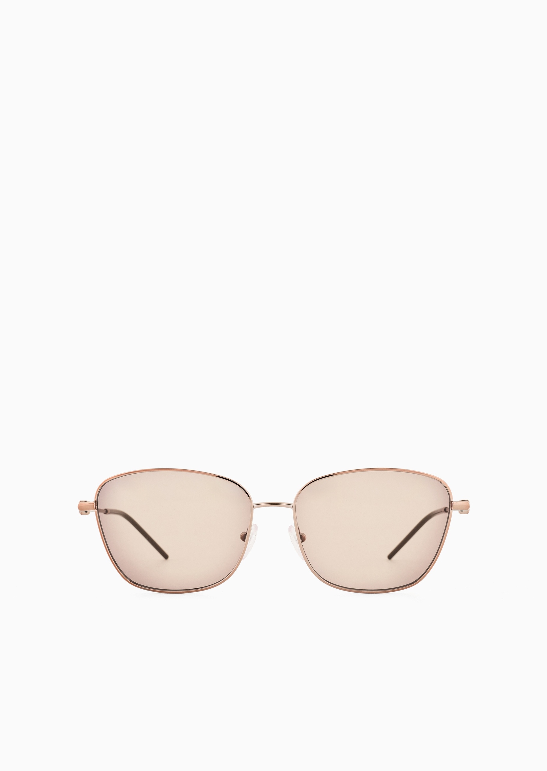 Emporio Armani 女士不规则形金属细框立体鹰标太阳眼镜