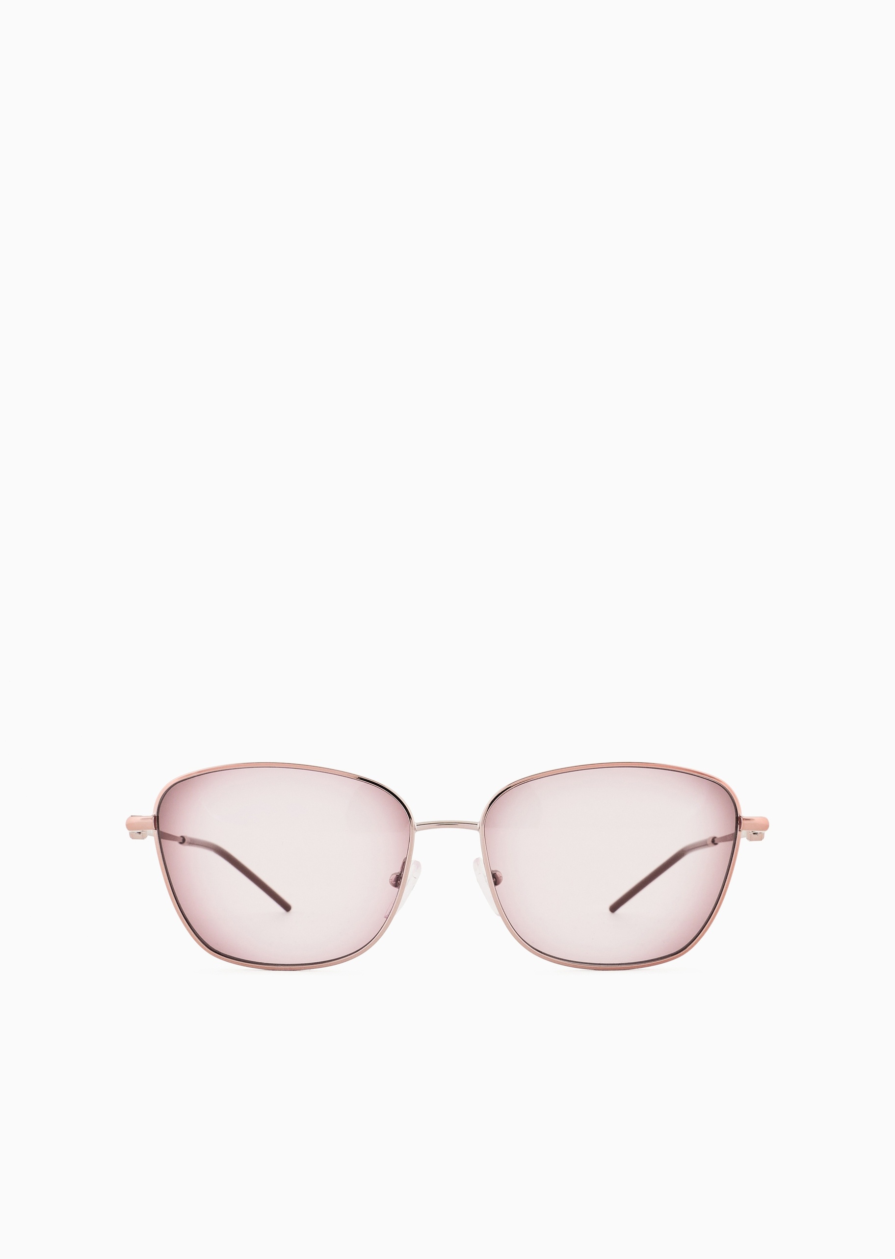 Emporio Armani 女士不规则形金属细框立体鹰标太阳眼镜
