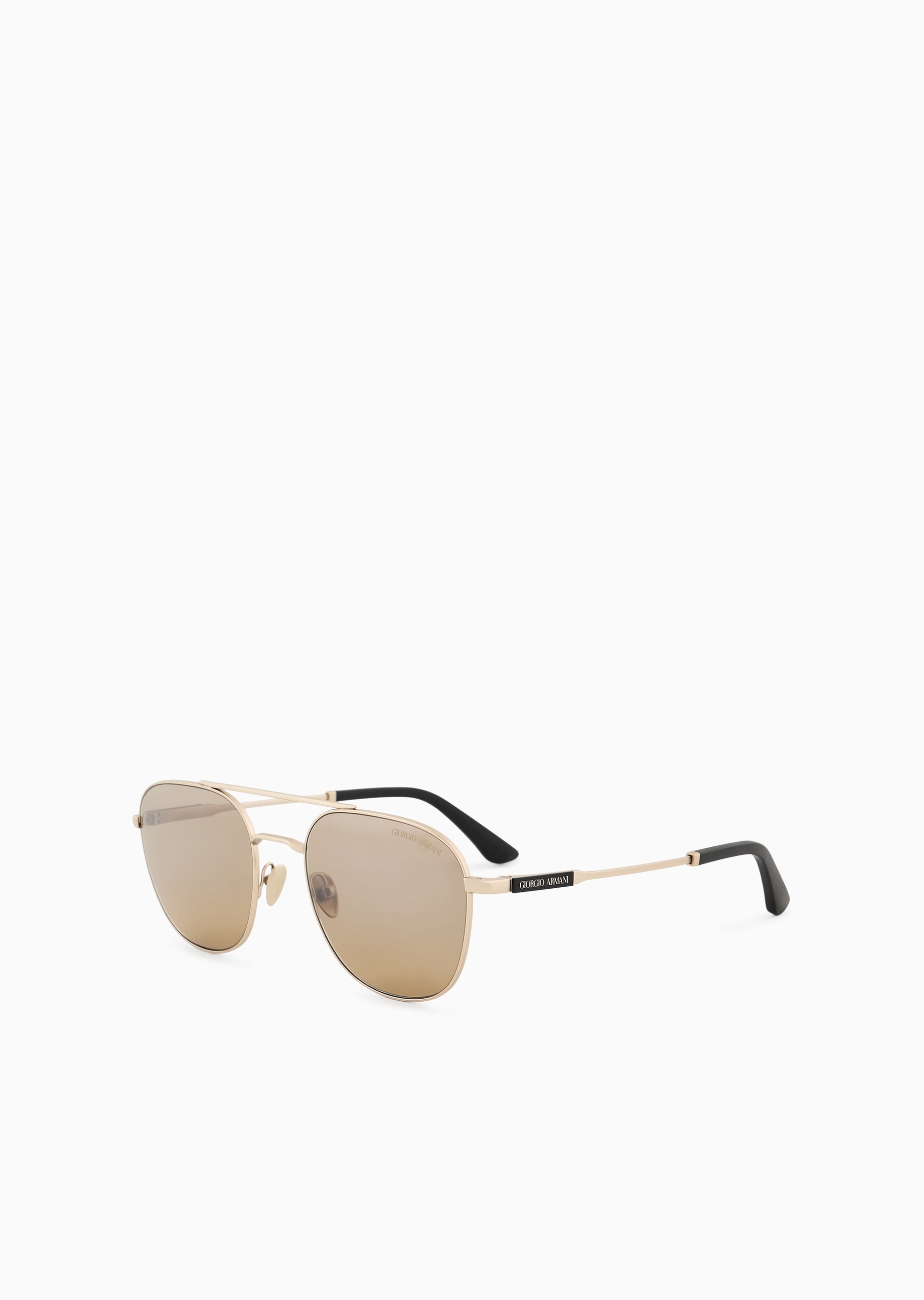 Giorgio Armani 男士方形双杠金属细框潮流太阳眼镜