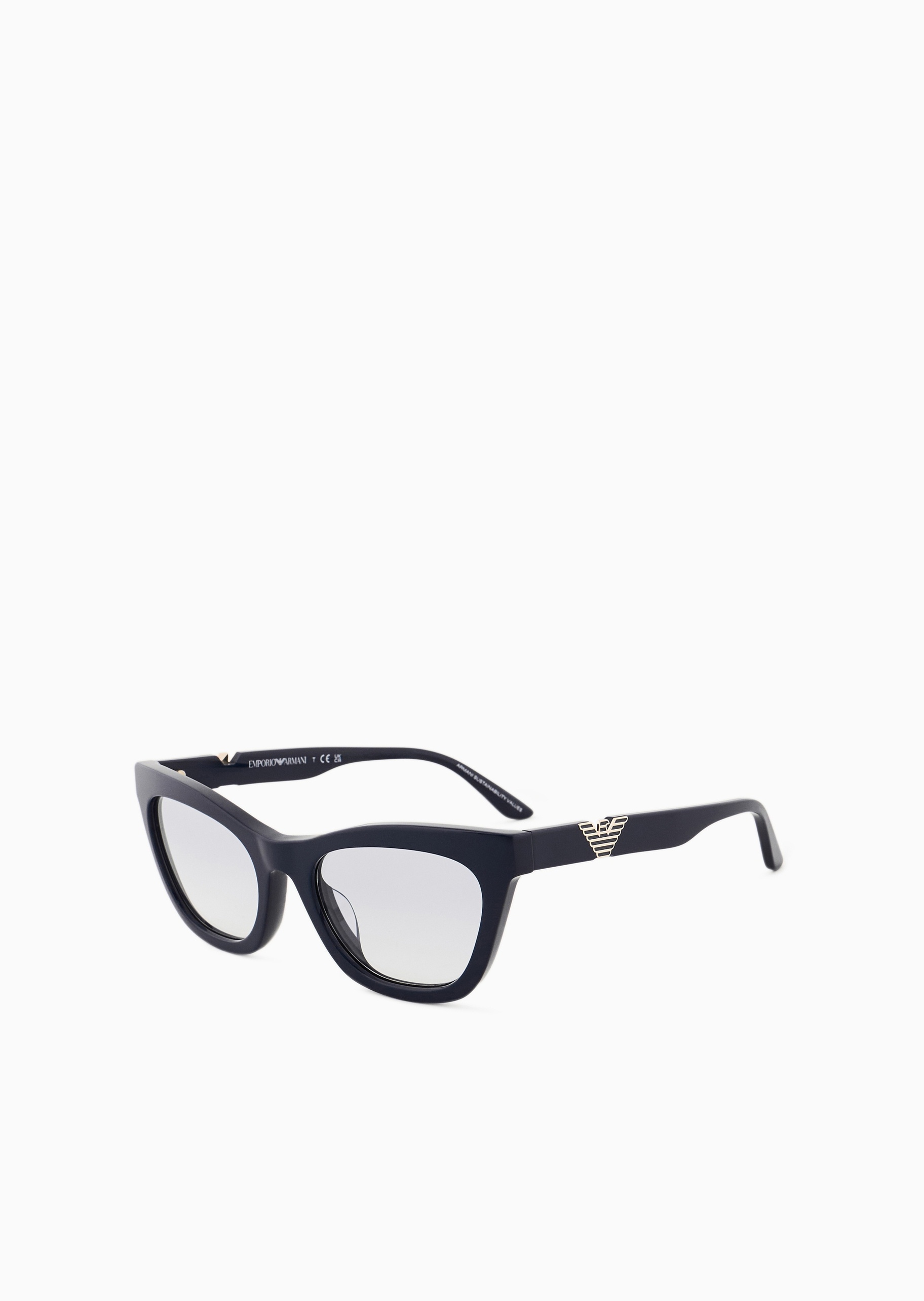 Emporio Armani 女士猫眼形粗框撞色鹰标复古太阳眼镜