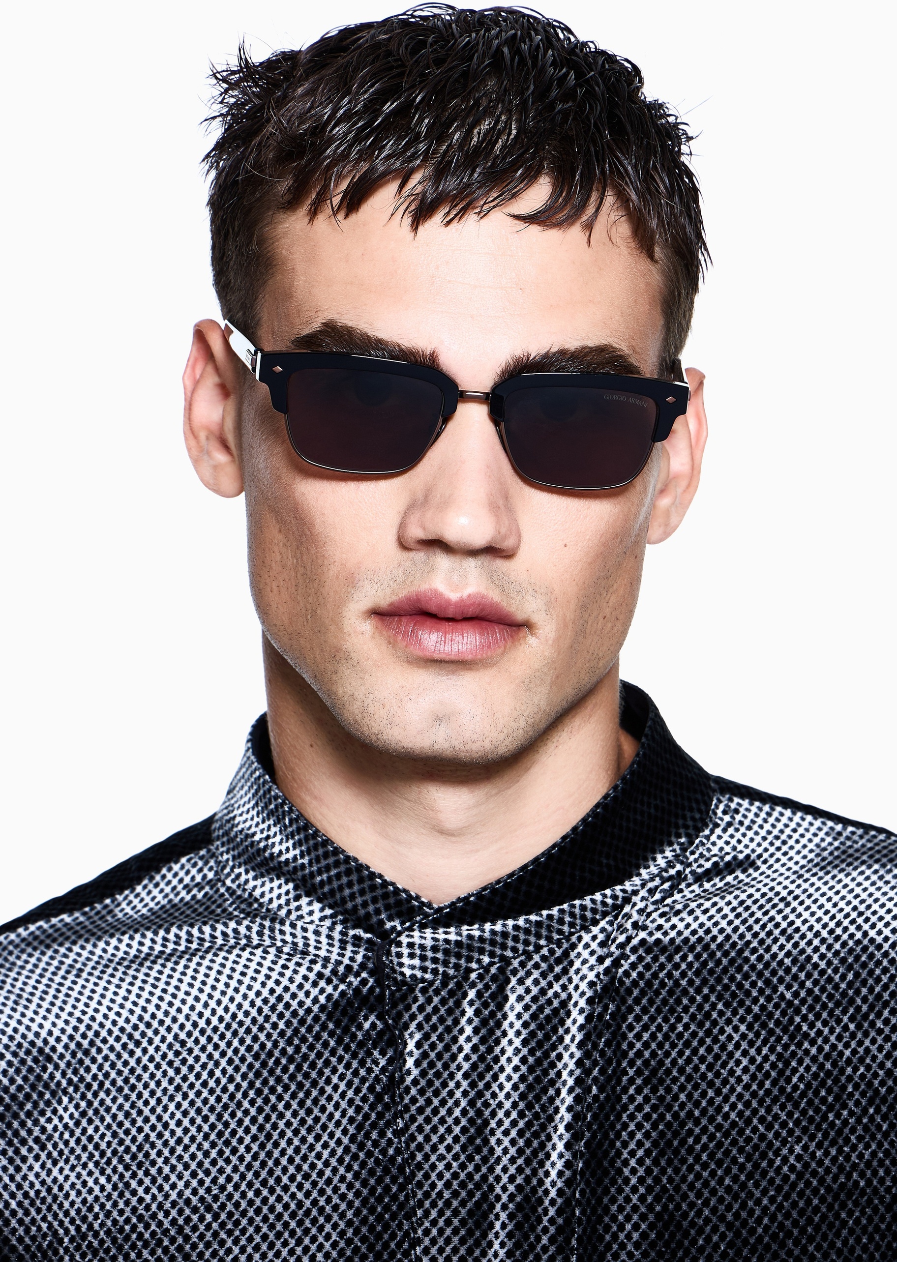 Giorgio Armani 男士半边矩形时尚潮流遮阳太阳眼镜