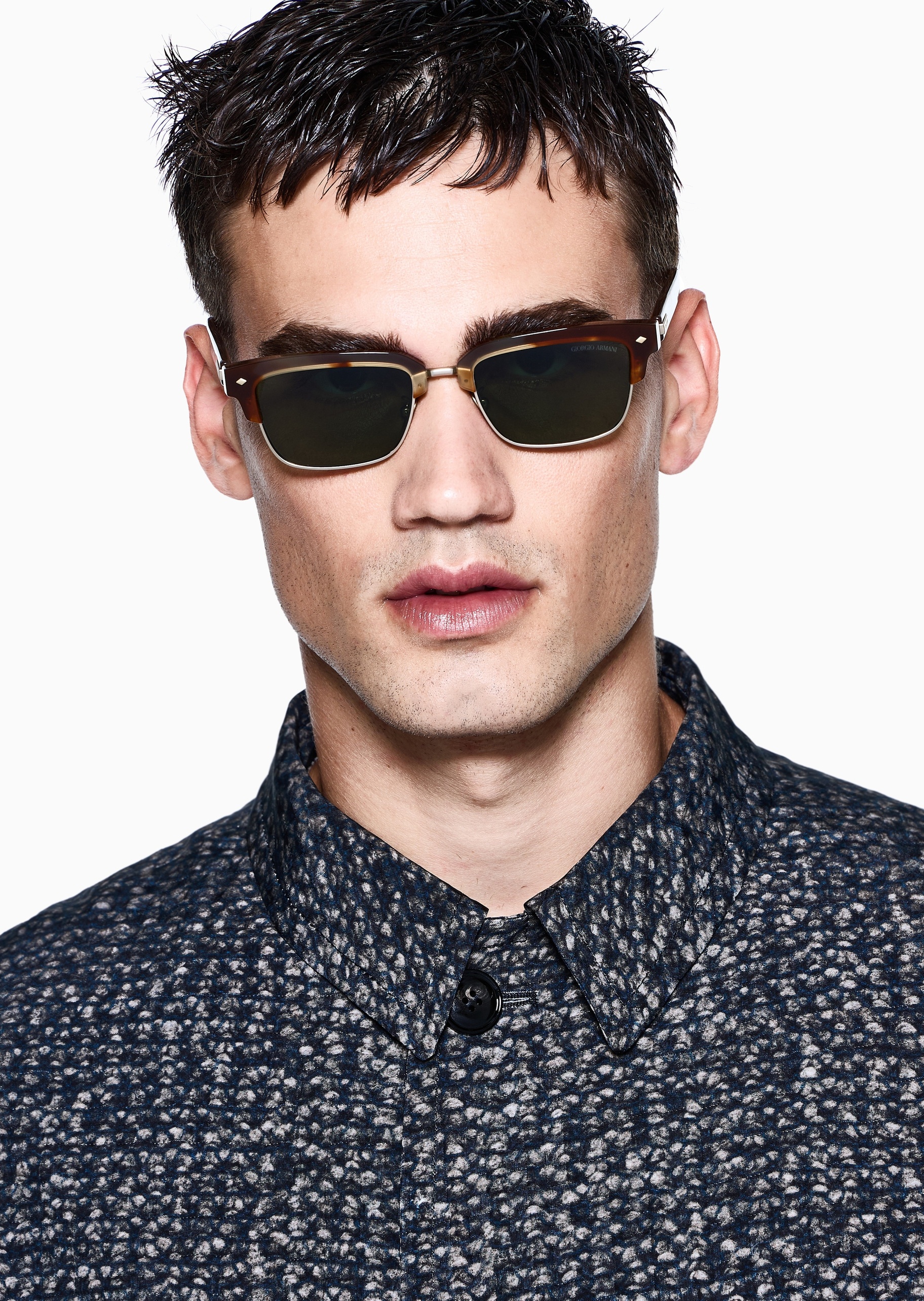 Giorgio Armani 男士半边矩形时尚潮流遮阳太阳眼镜