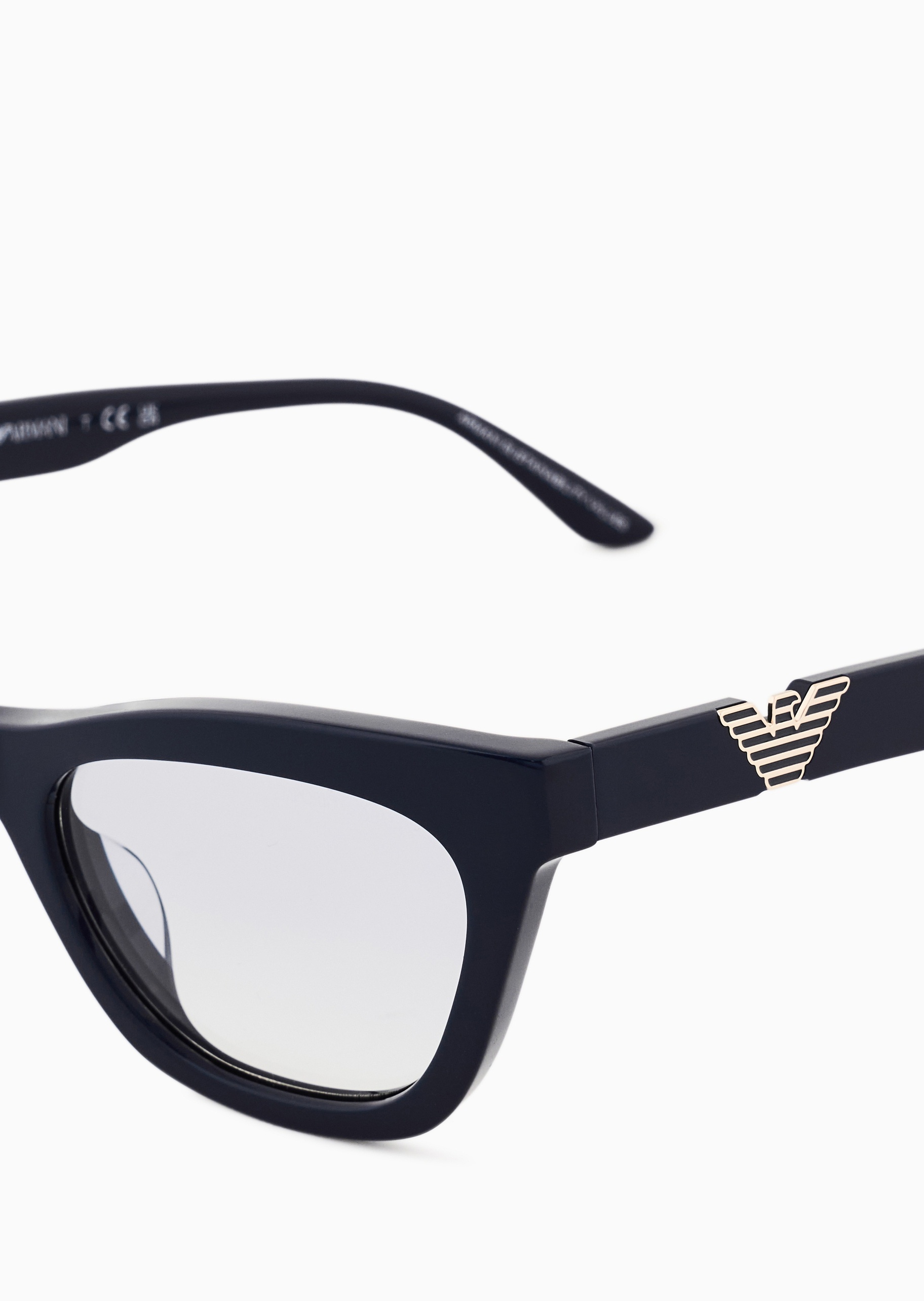 Emporio Armani 女士猫眼形粗框撞色鹰标复古太阳眼镜