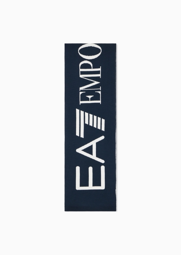 EA7 男女同款长方形撞色提花户外运动围巾