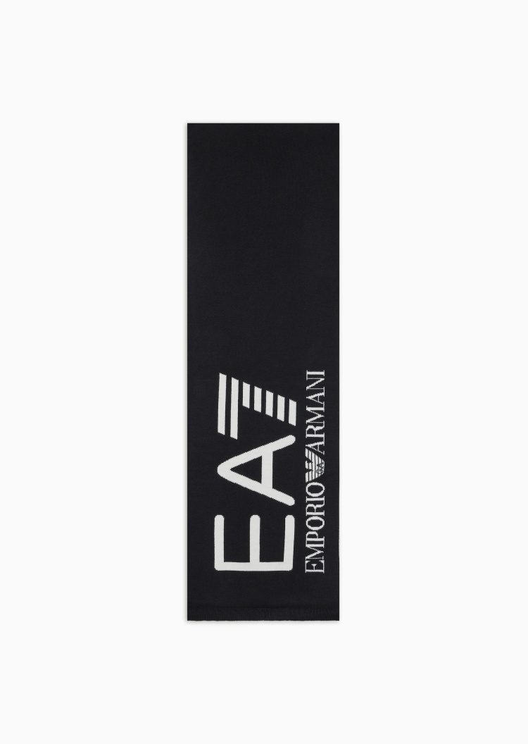EA7 男女同款长方形撞色提花保暖登山围巾