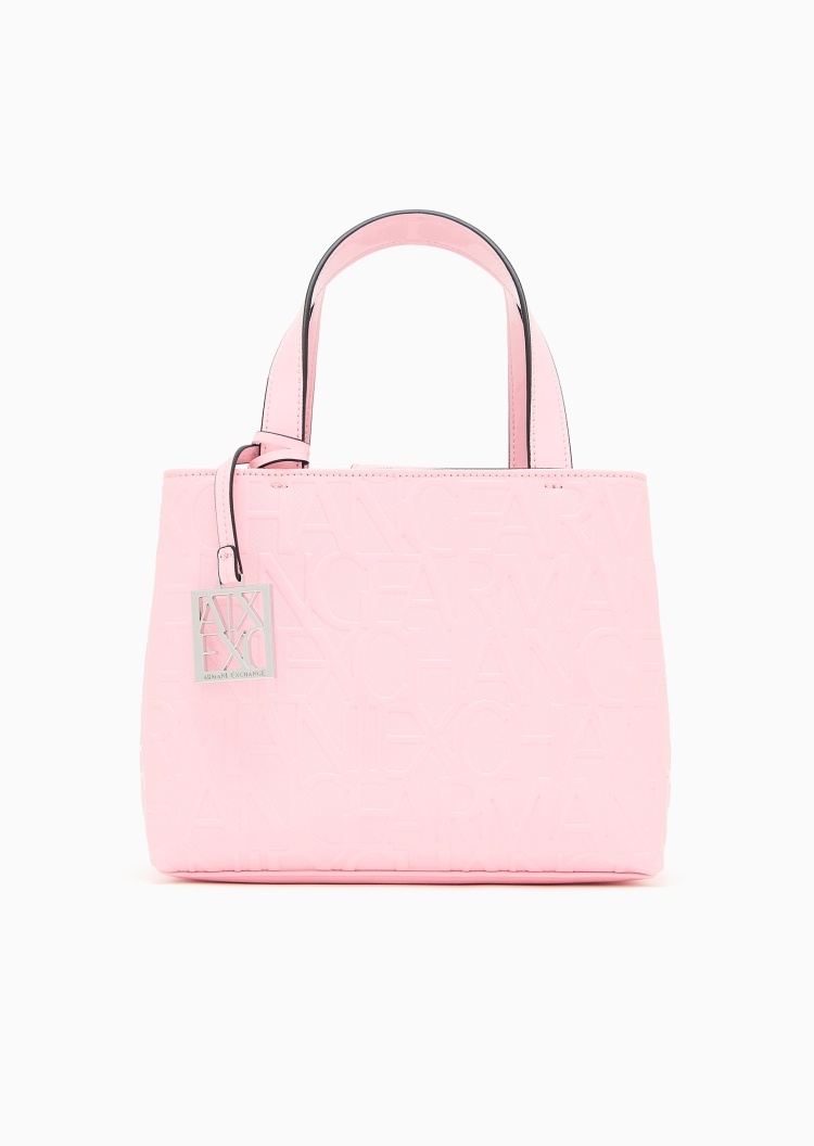ARMANI EXCHANGE 女士拉链内袋可调节通体压花手提斜挎托特包