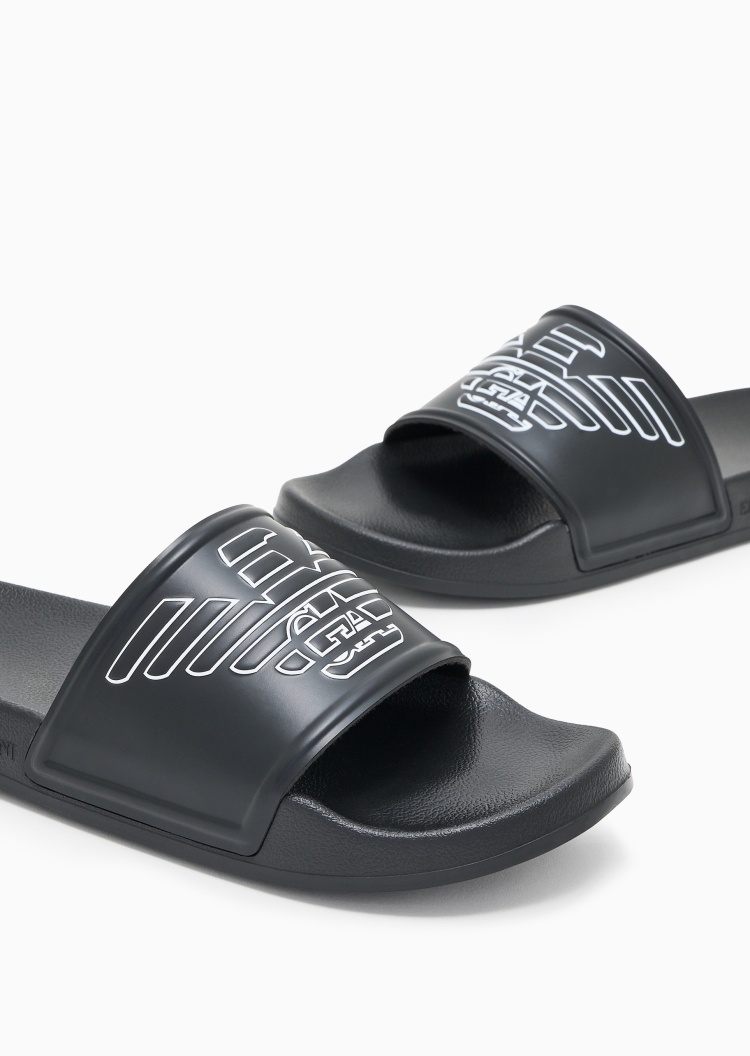 Emporio Armani 男女同款一脚蹬大鹰标休闲沙滩鞋