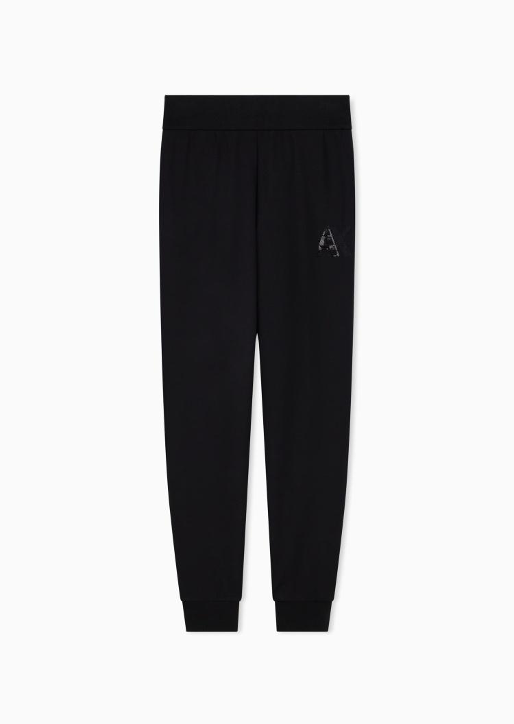 ARMANI EXCHANGE 女士弹力长款锥形束脚亮片运动卫裤