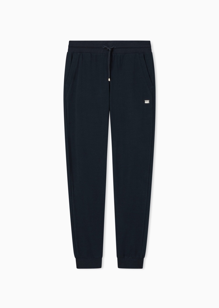 EA7 女士弹力宽松系带腰长款锥形束脚运动卫裤