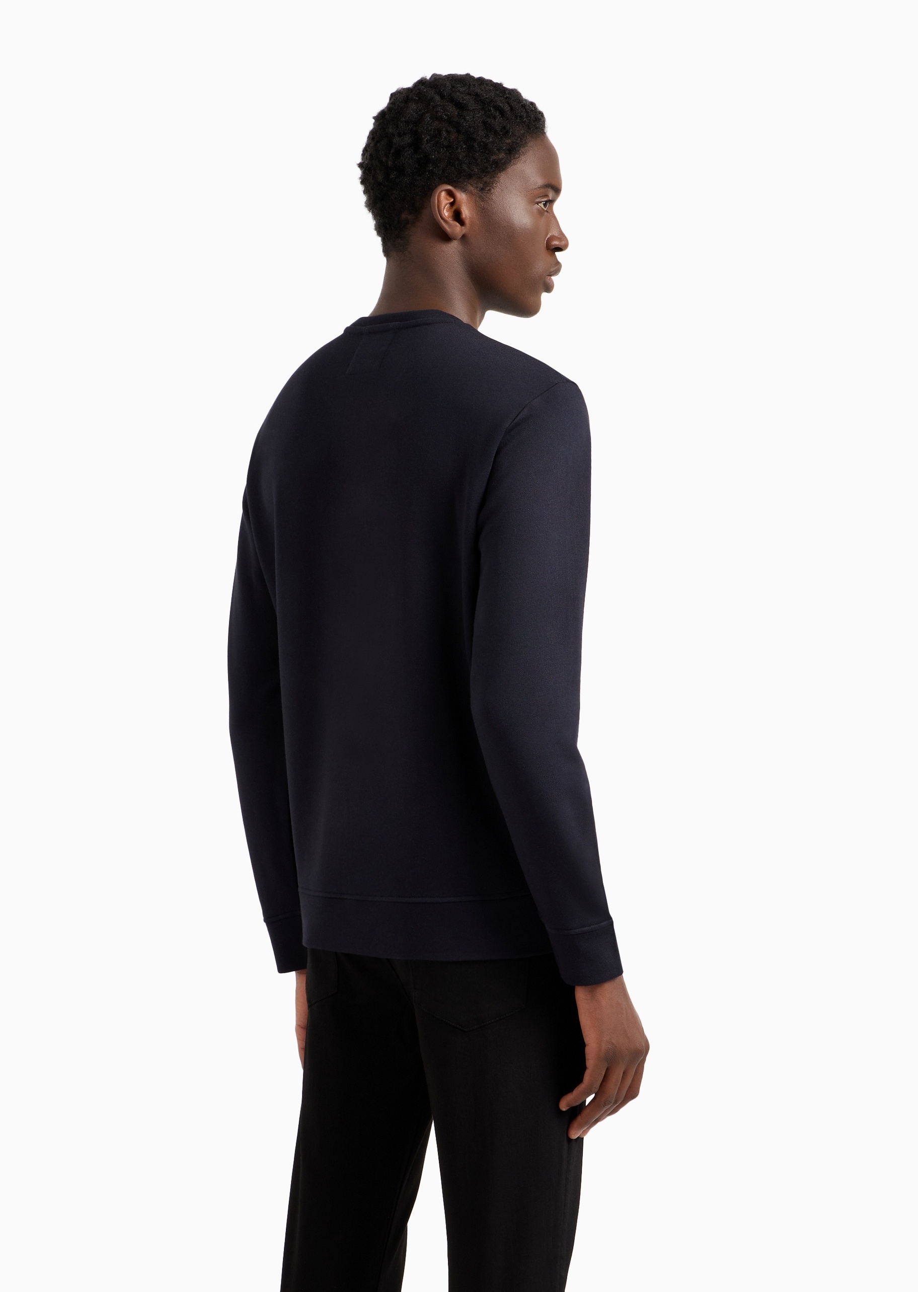 Emporio Armani 男女同款套头圆领落肩莫代尔休闲卫衣