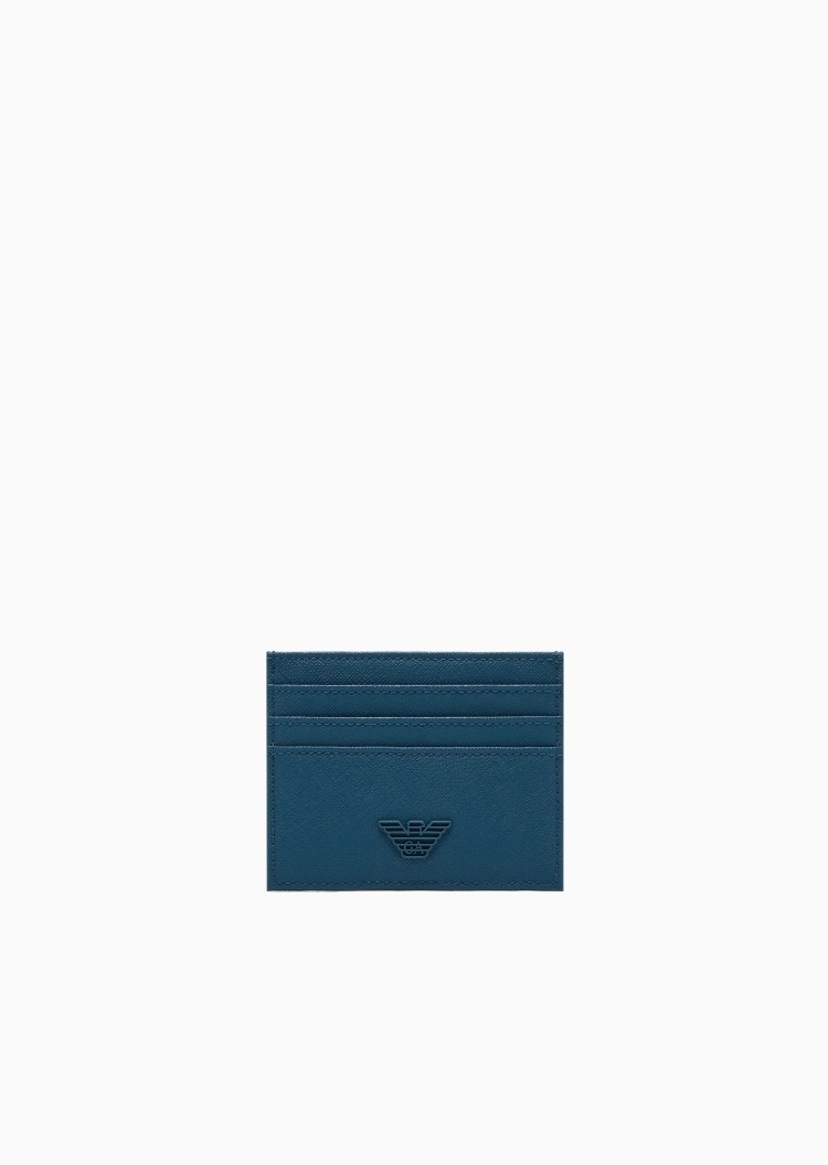 Emporio Armani 男士短款扁平多卡位波状鹰标手拿卡夹