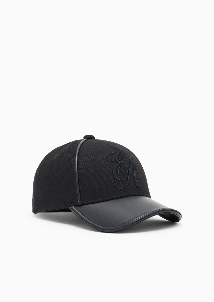 Emporio Armani 女士魔术贴圆顶弯檐标识刺绣棒球帽
