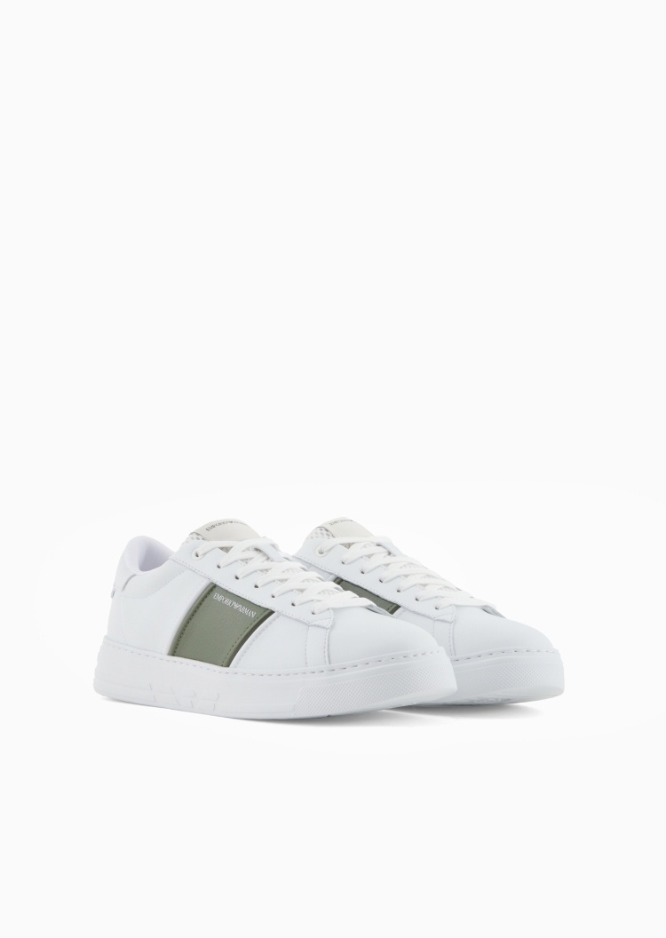 Emporio Armani 男士系带低帮平底撞色板鞋运动休闲鞋