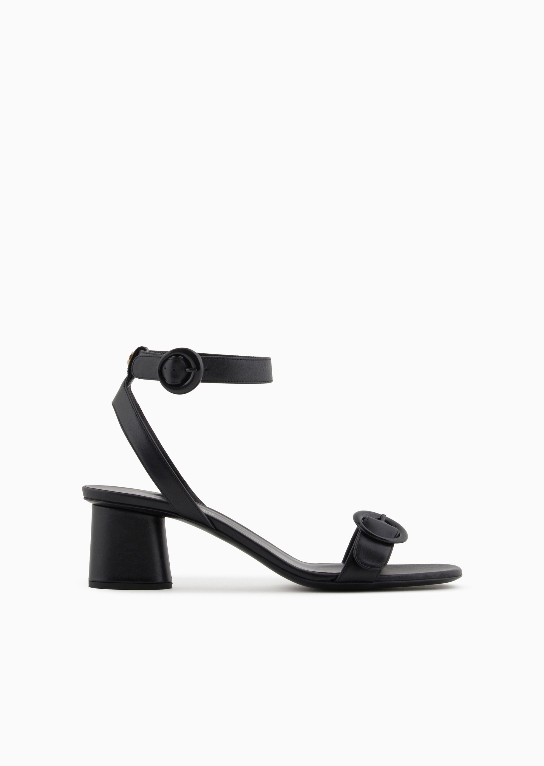 Emporio Armani 女士犊牛皮革双系带方头高跟凉鞋