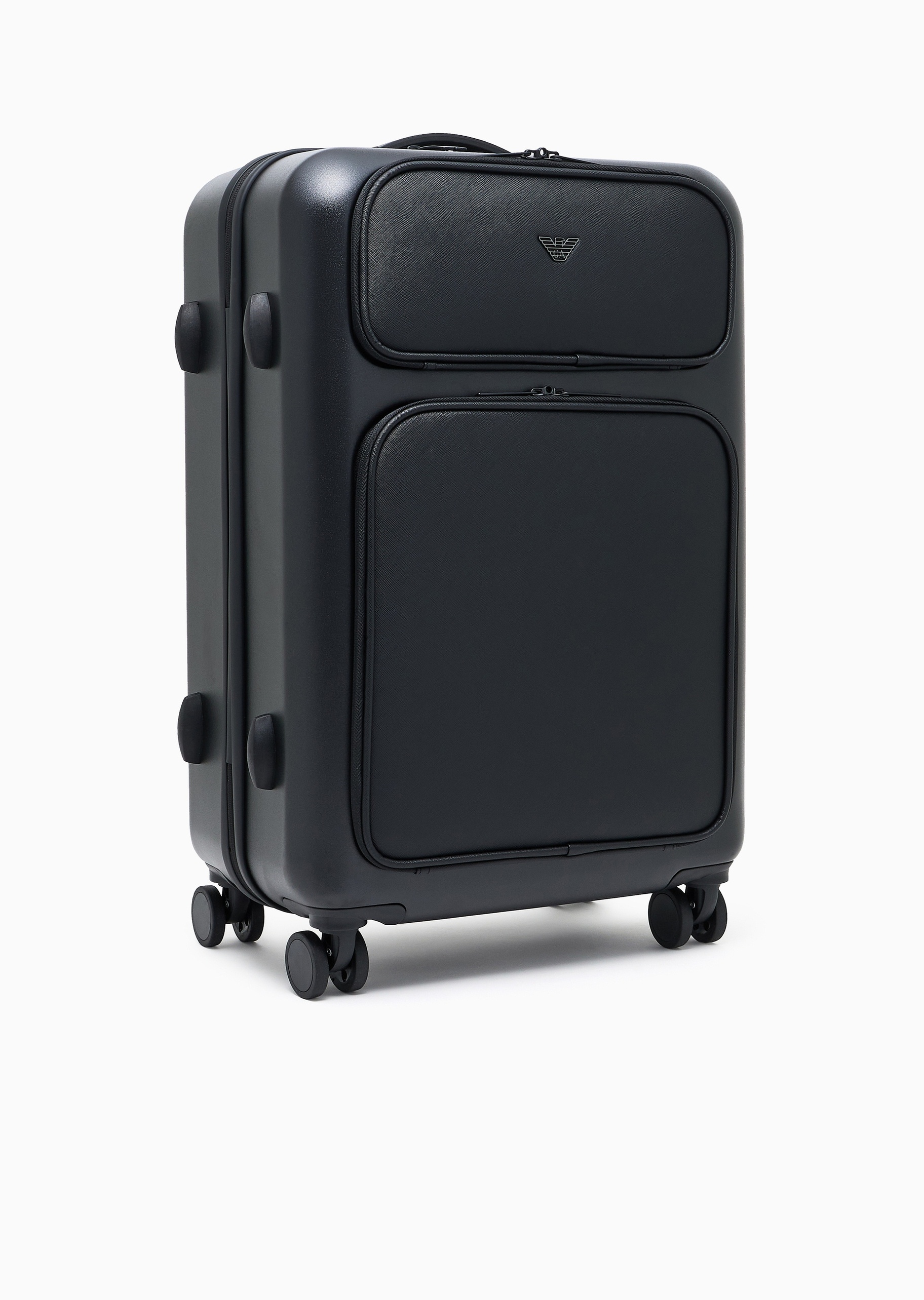 Emporio Armani 男士环绕拉链多夹层拉杆手提四滚轮旅行箱