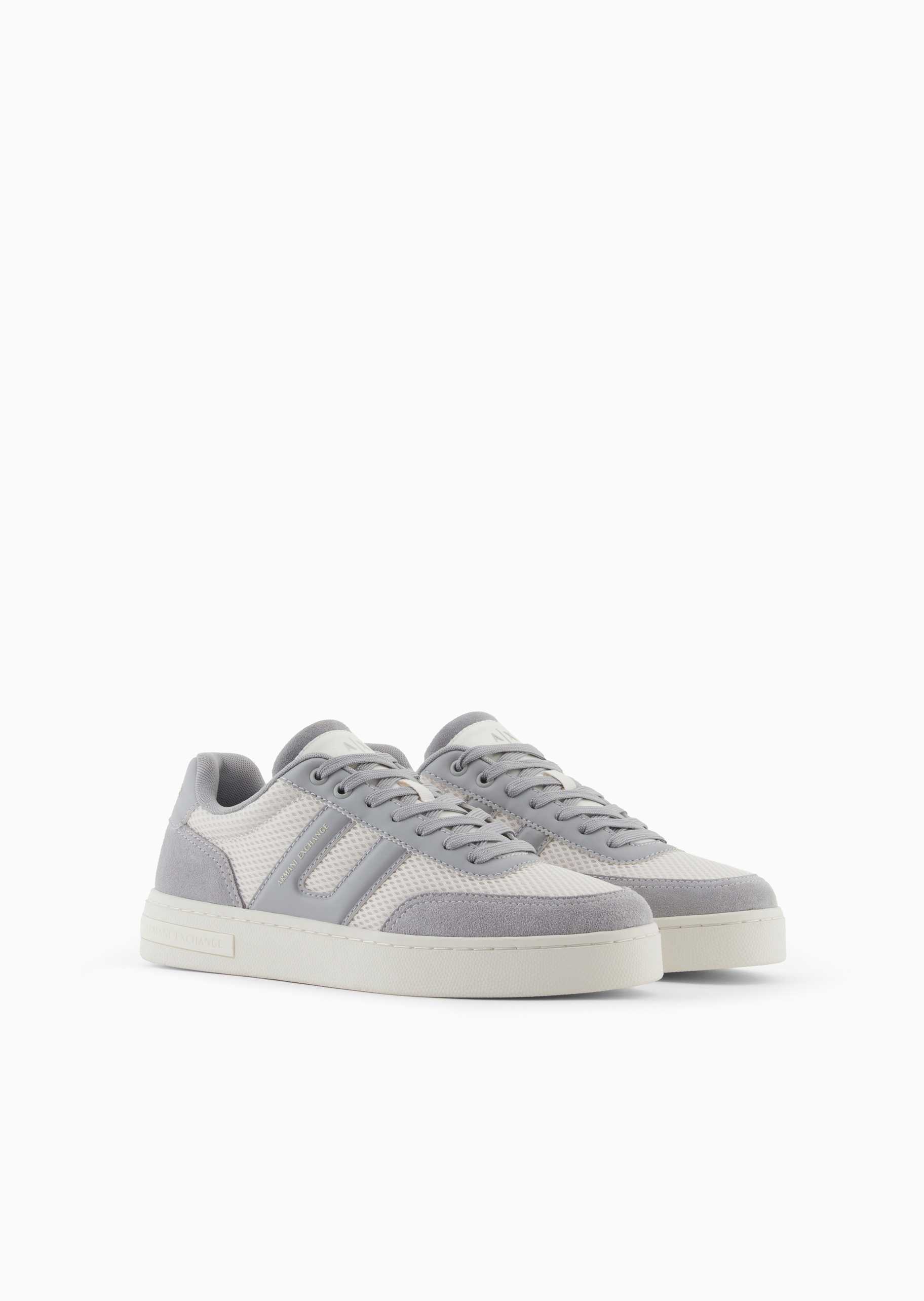 ARMANI EXCHANGE 男士系带低帮平底网眼拼接板鞋休闲鞋