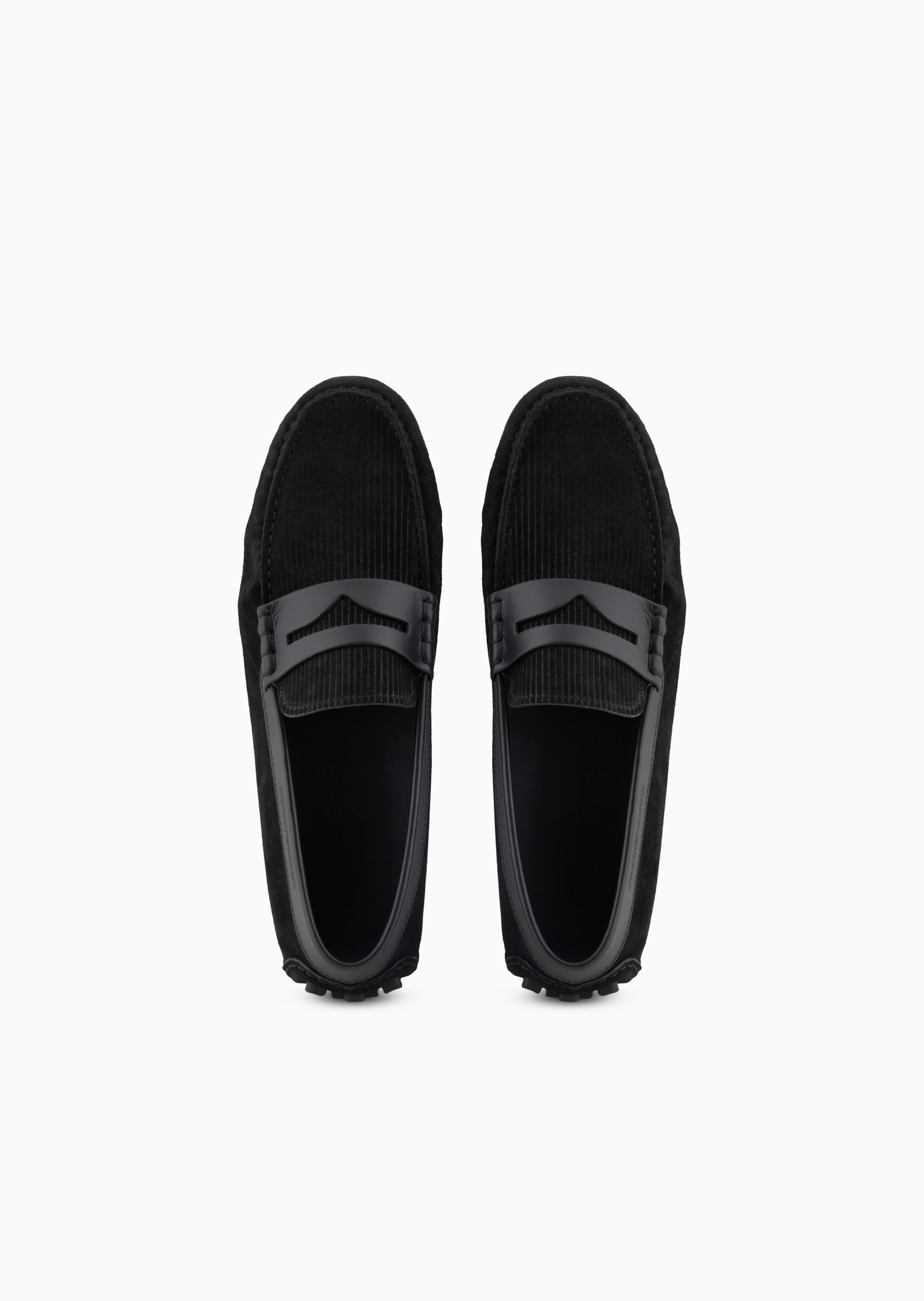 Emporio Armani 男士绒面革一脚蹬低帮休闲乐福鞋