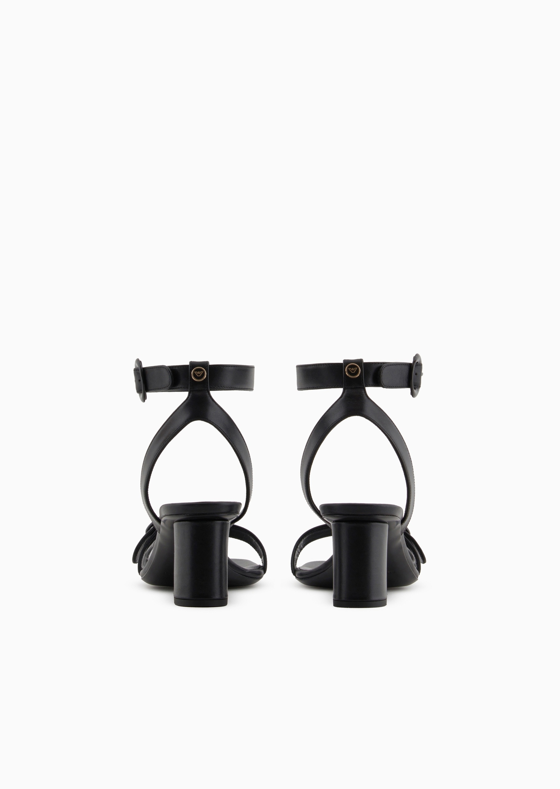Emporio Armani 女士犊牛皮革双系带方头高跟凉鞋