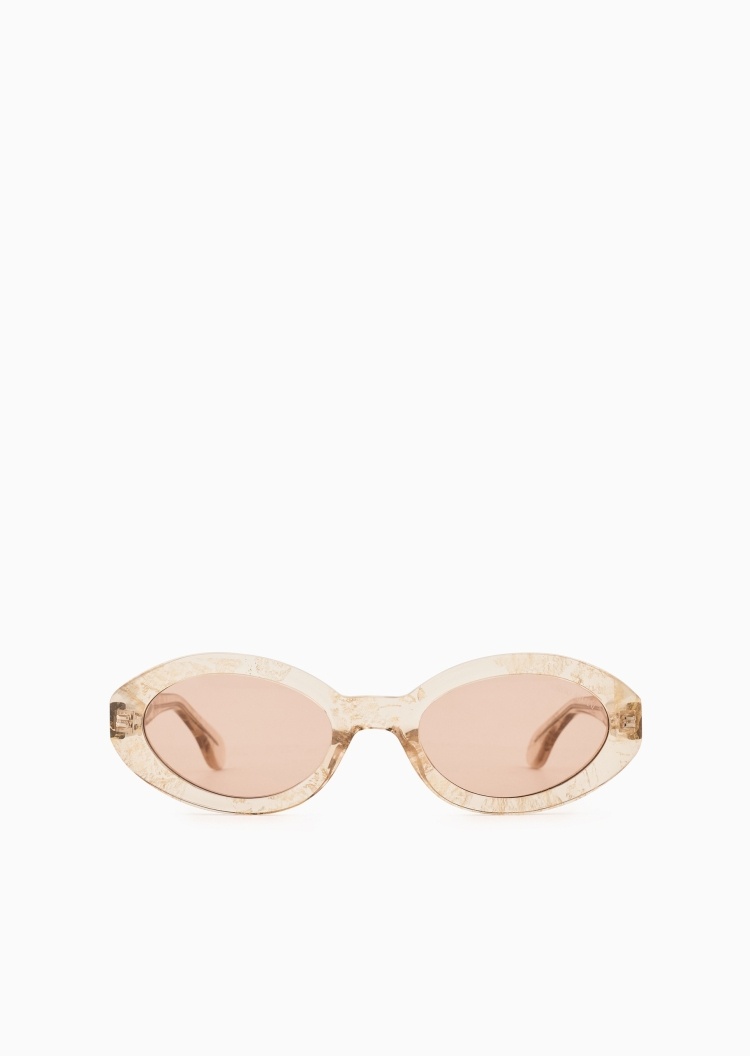 Giorgio Armani 女士椭圆形粗边框复古潮流太阳眼镜