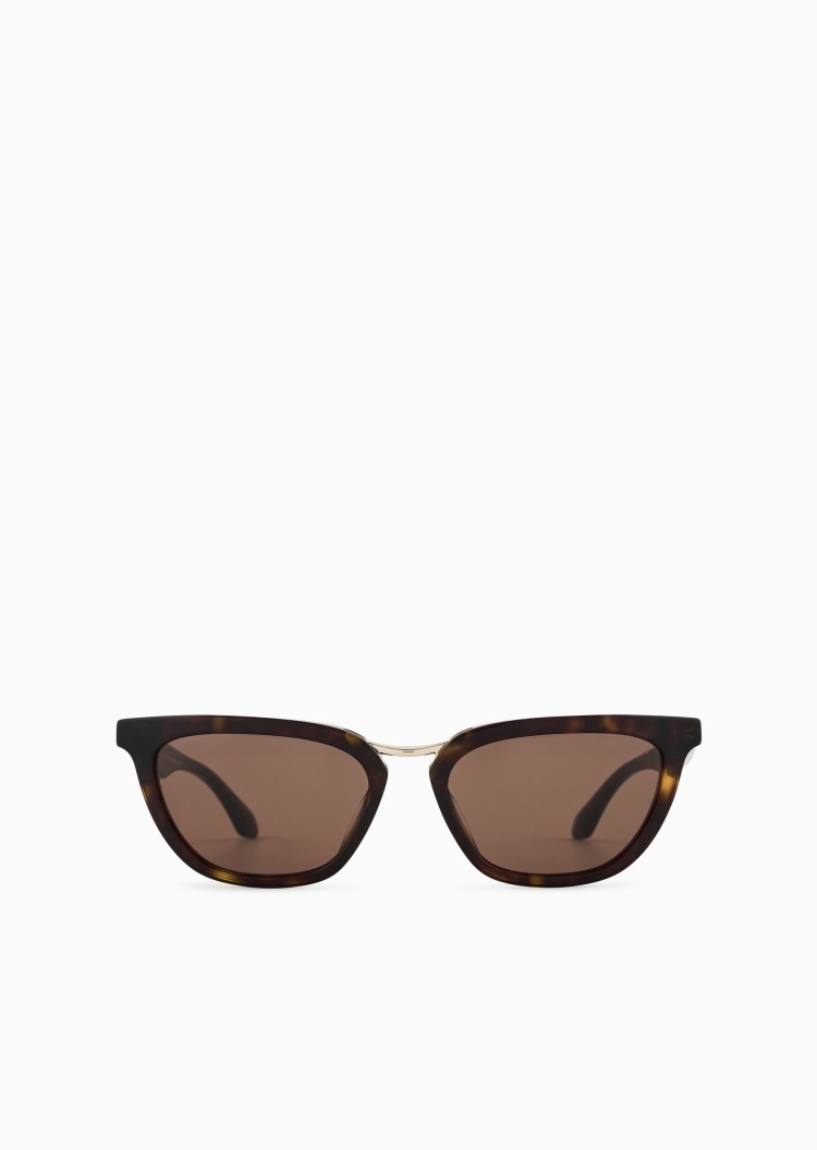 Giorgio Armani 女士蝴蝶形复古摩登一体鼻托太阳眼镜