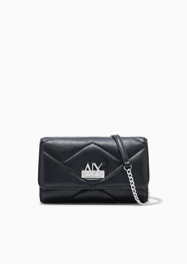 ARMANI EXCHANGE 女士翻盖横款可拆链条手拿单肩斜挎钱包