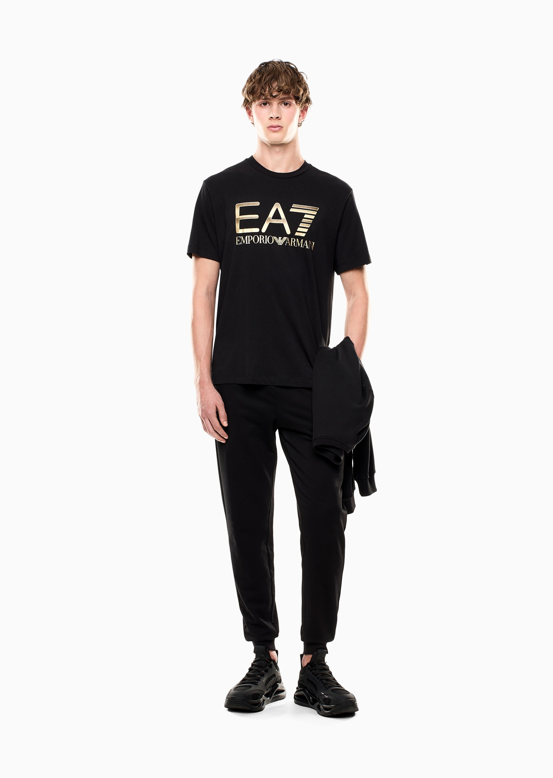 EA7 男士全棉合身短袖圆领印花T恤衫