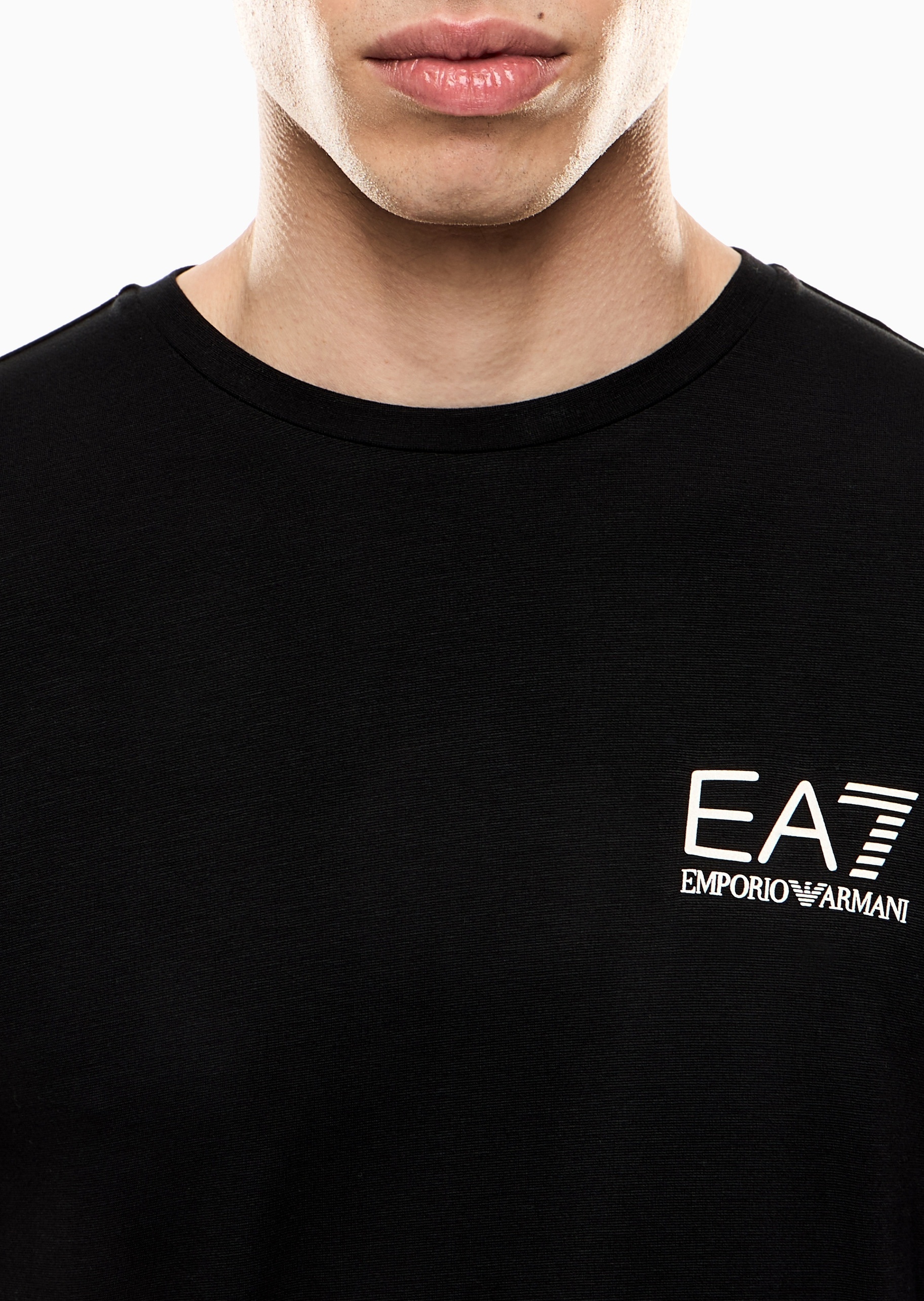 EA7 男士合身长袖圆领正肩运动T恤衫
