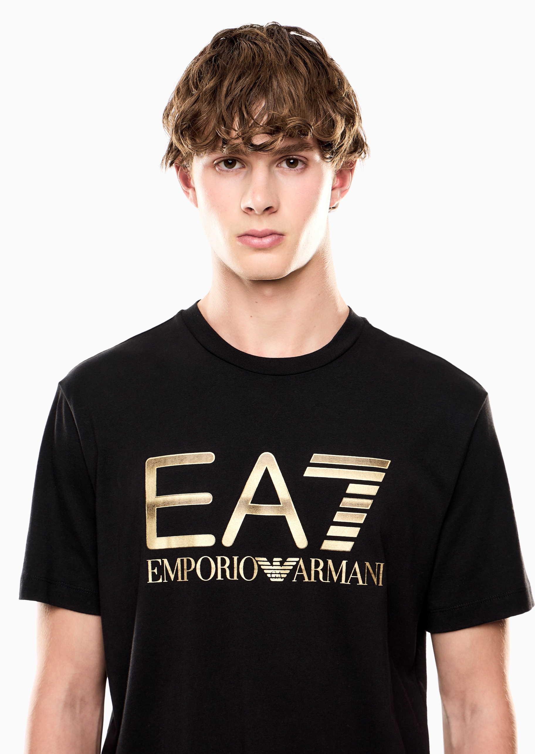 EA7 男士全棉合身短袖圆领印花T恤衫