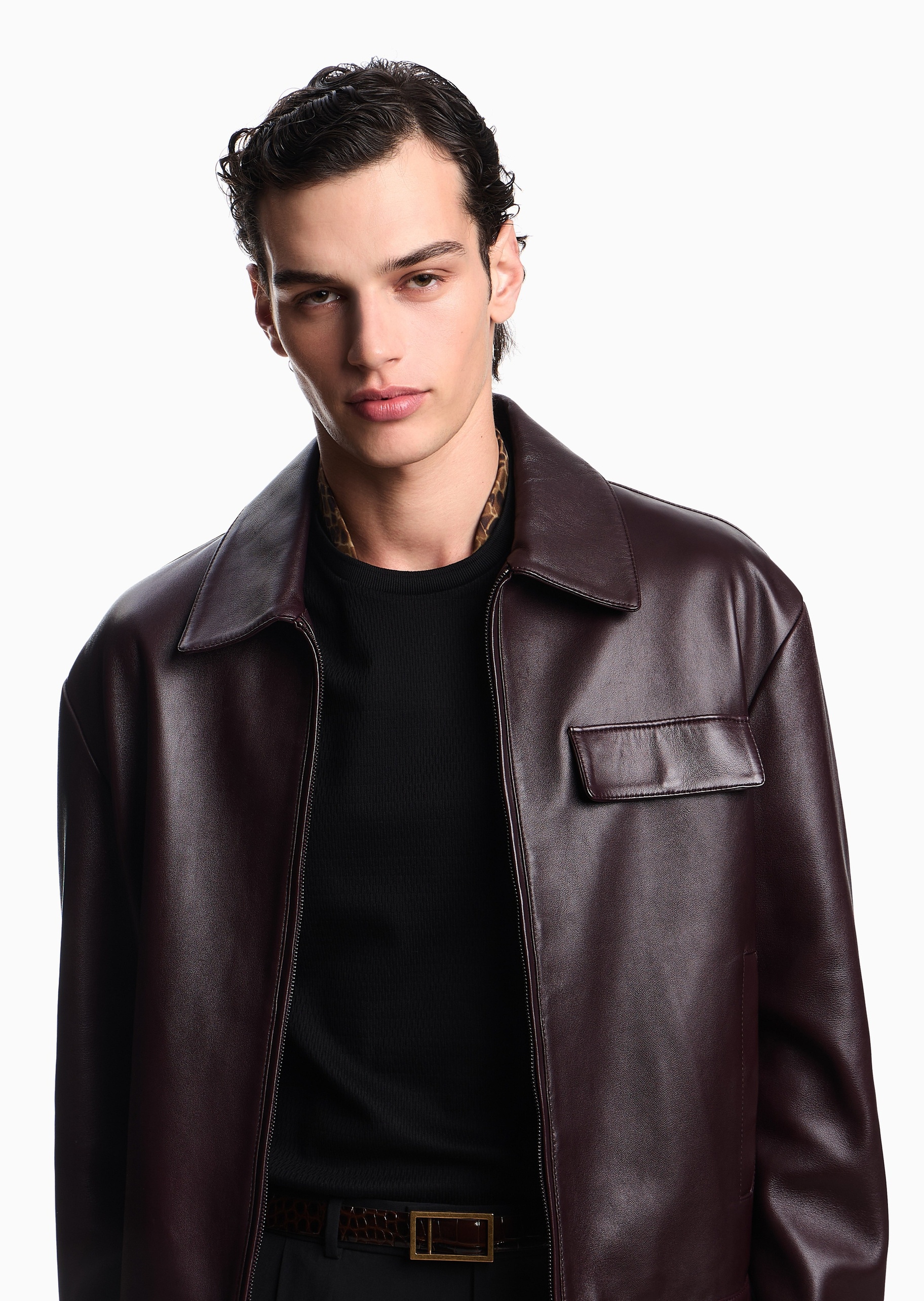 Emporio Armani 男士全棉合身短袖圆领重磅通体提花T恤衫