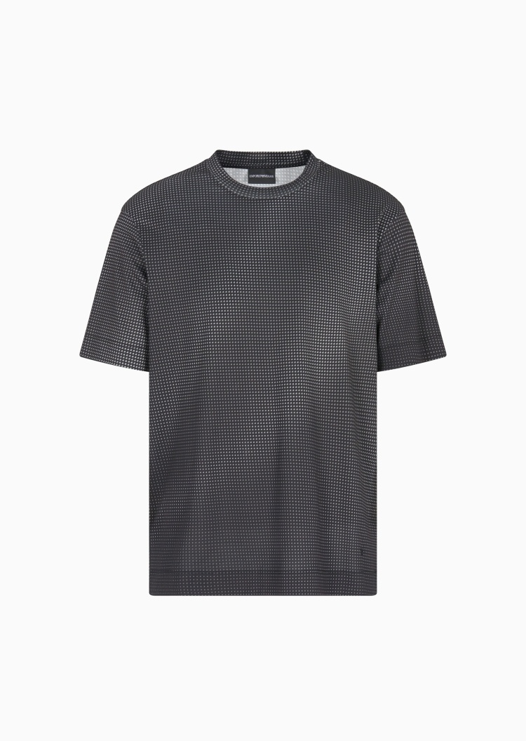Emporio Armani 男士纯棉合身短袖圆领重磅满印休闲T恤衫