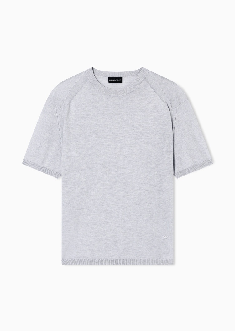 Emporio Armani 男士短袖圆领套头纯色休闲针织衫