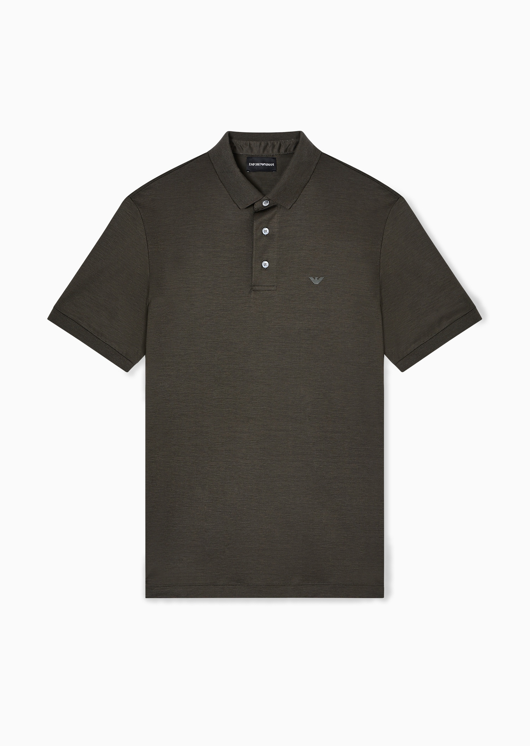 Emporio Armani 男士莱赛尔合身短袖翻领Polo衫