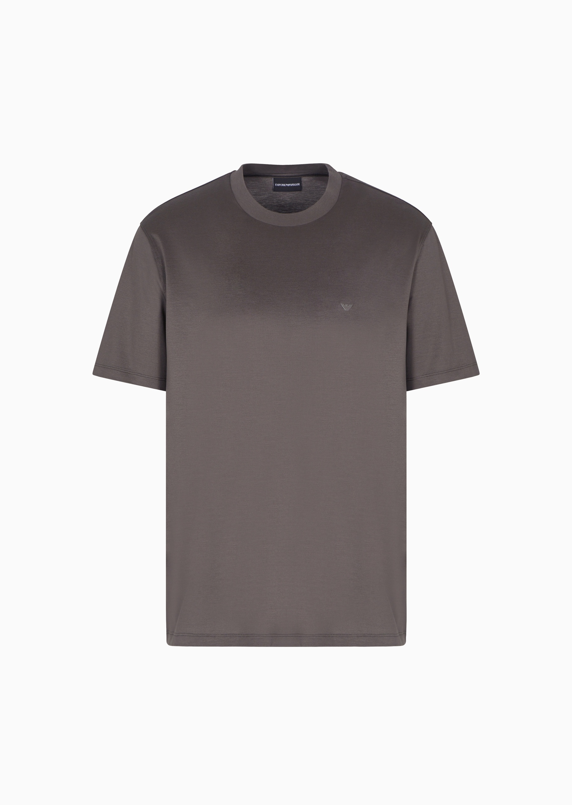 Emporio Armani 男士莱赛尔合身短袖圆领纯色T恤衫