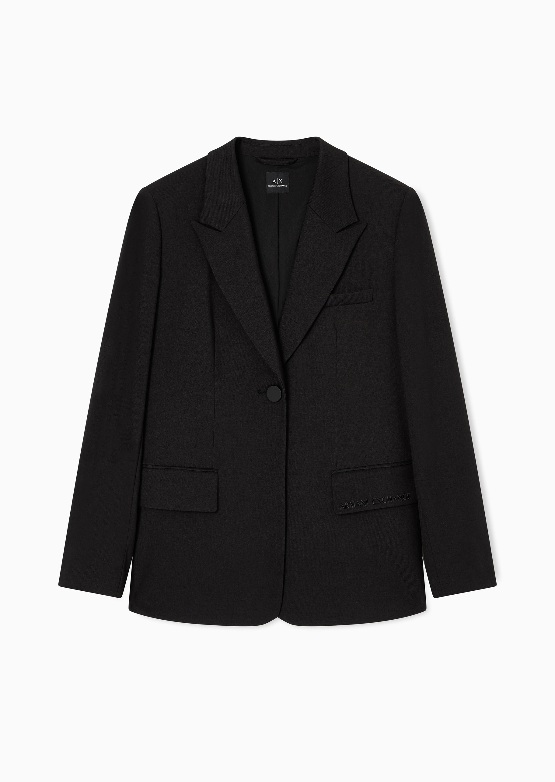 ARMANI EXCHANGE 女士微弹长袖戗驳领单粒扣西装外套
