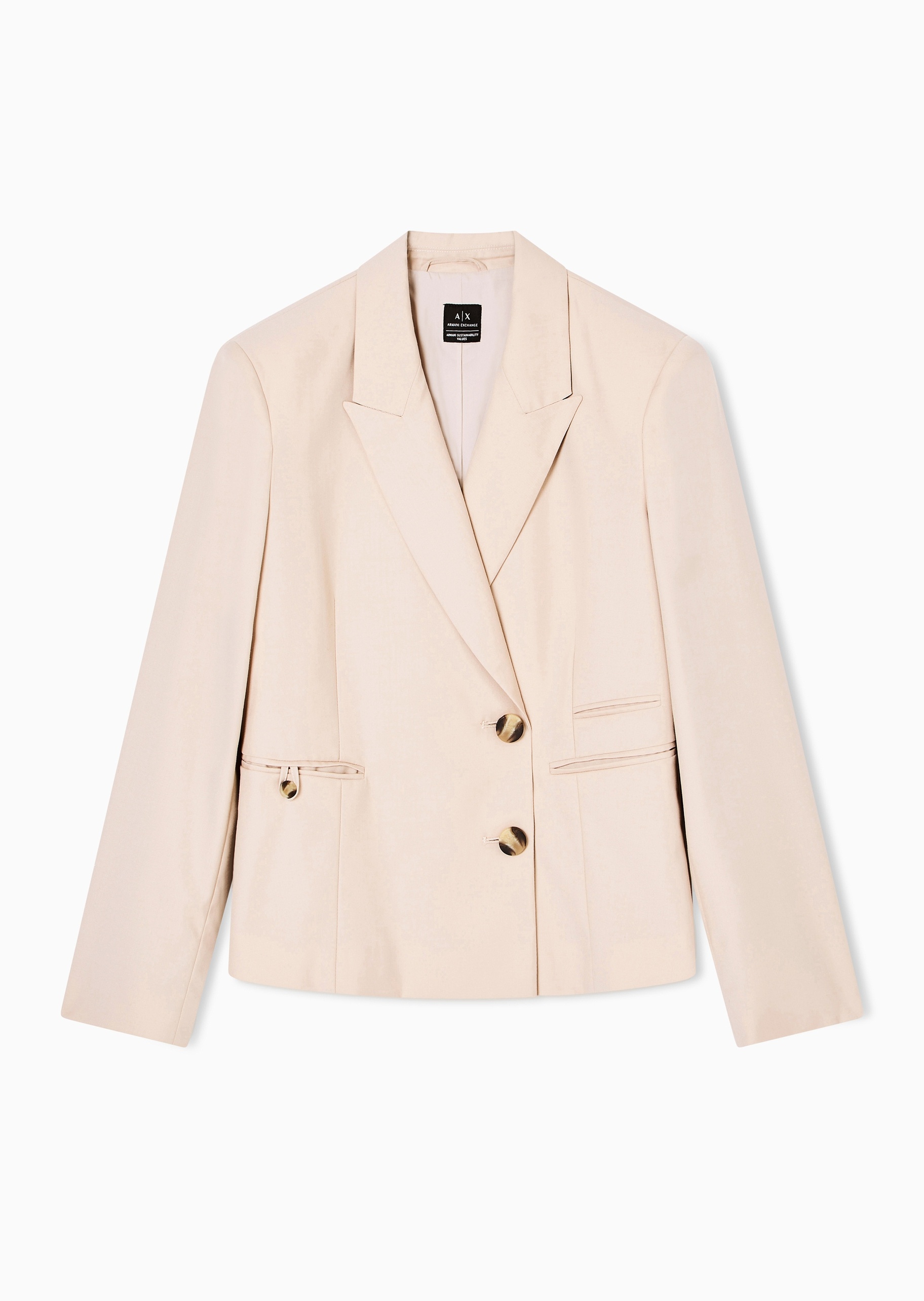 ARMANI EXCHANGE 女士长袖戗驳领单排扣纯色西装外套
