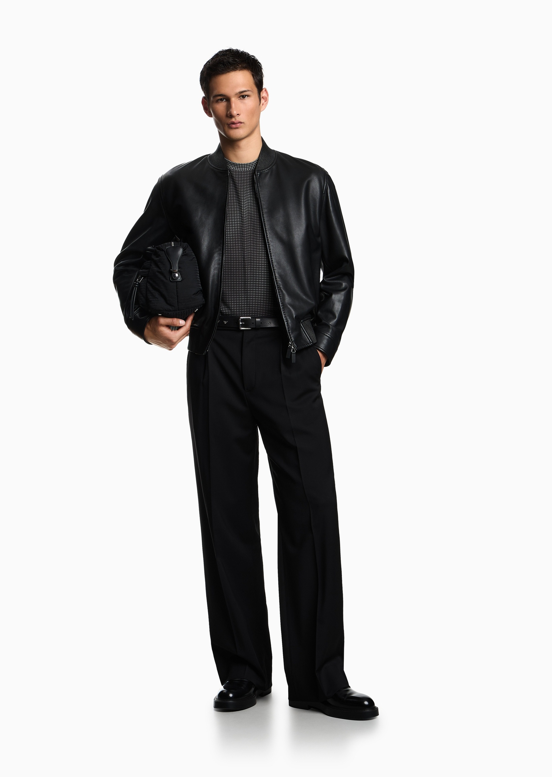 Emporio Armani 男士纯棉合身短袖圆领重磅满印休闲T恤衫