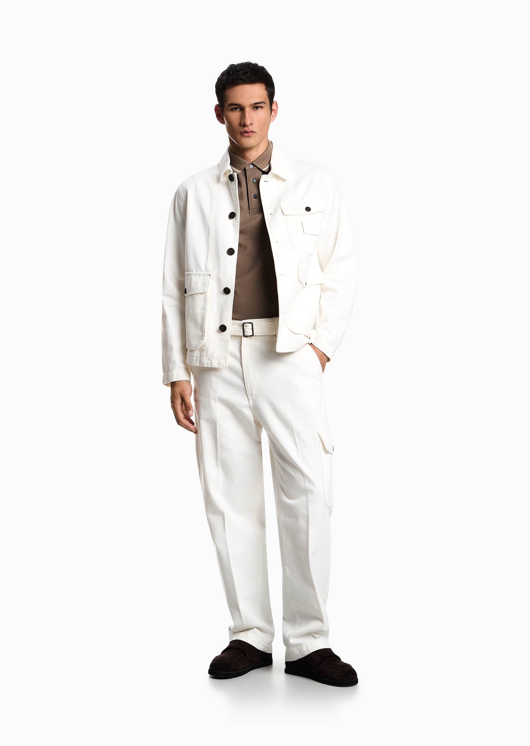 Emporio Armani 男士珠地全棉短袖翻领Polo衫