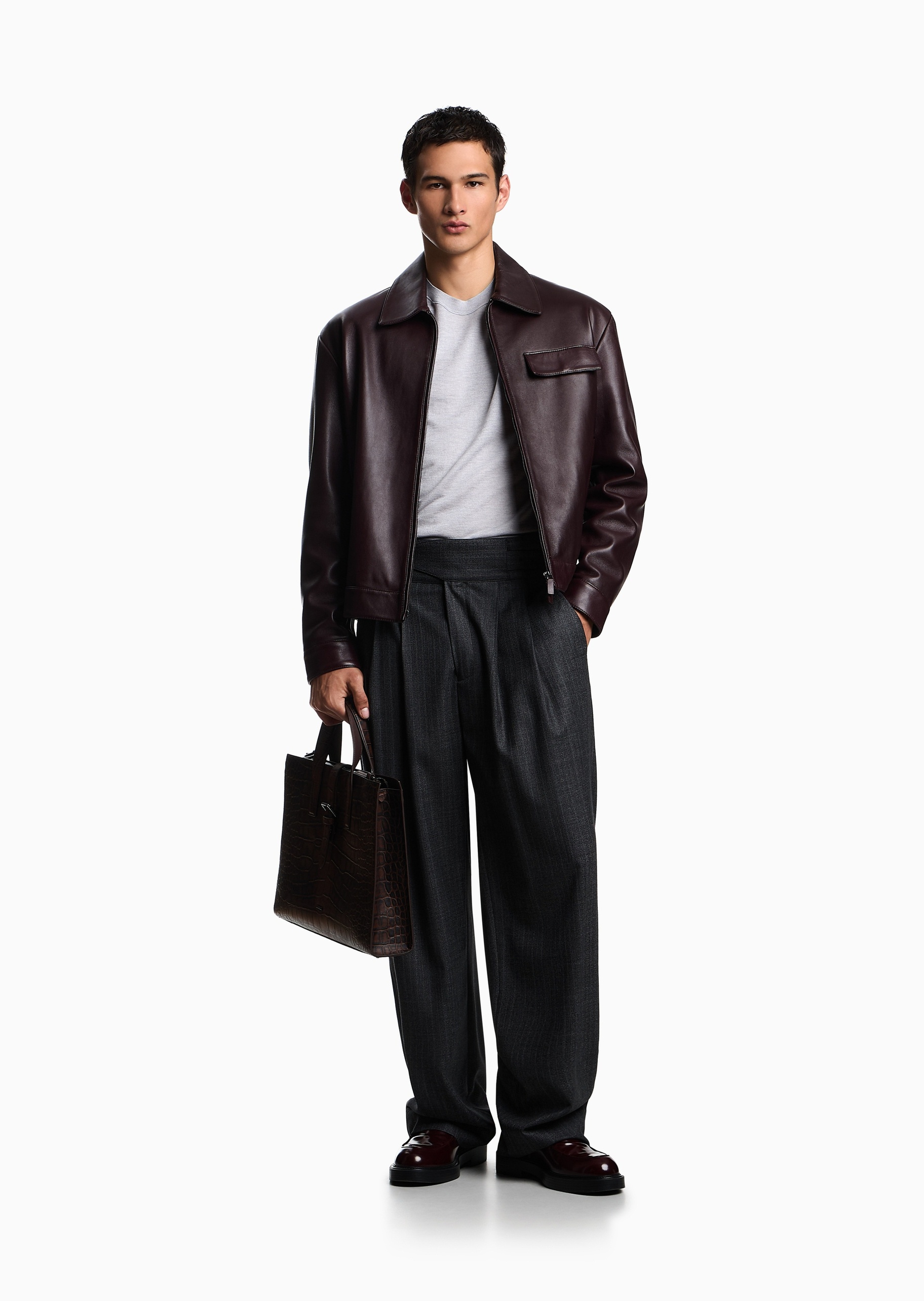 Emporio Armani 男士短袖圆领套头纯色休闲针织衫