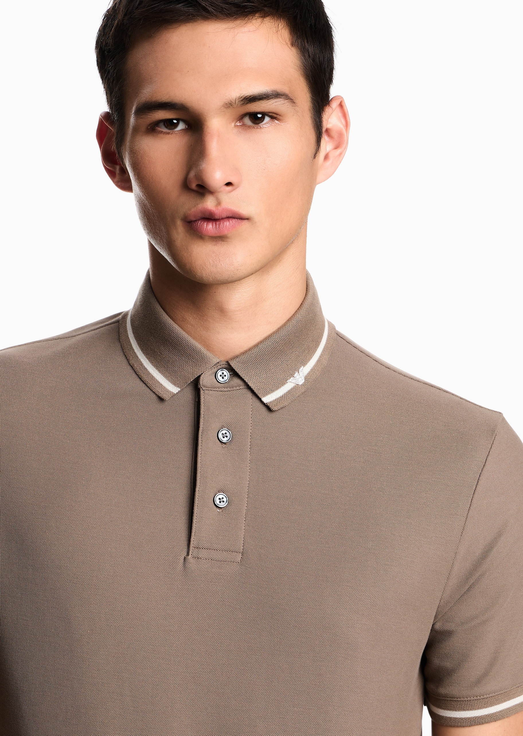 Emporio Armani 男士珠地全棉短袖翻领Polo衫