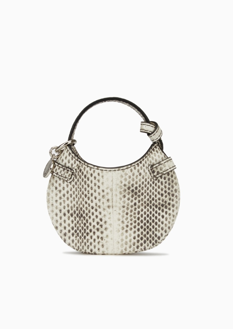 Emporio Armani 女士羊皮革蛇纹复古手提斜挎迷你包