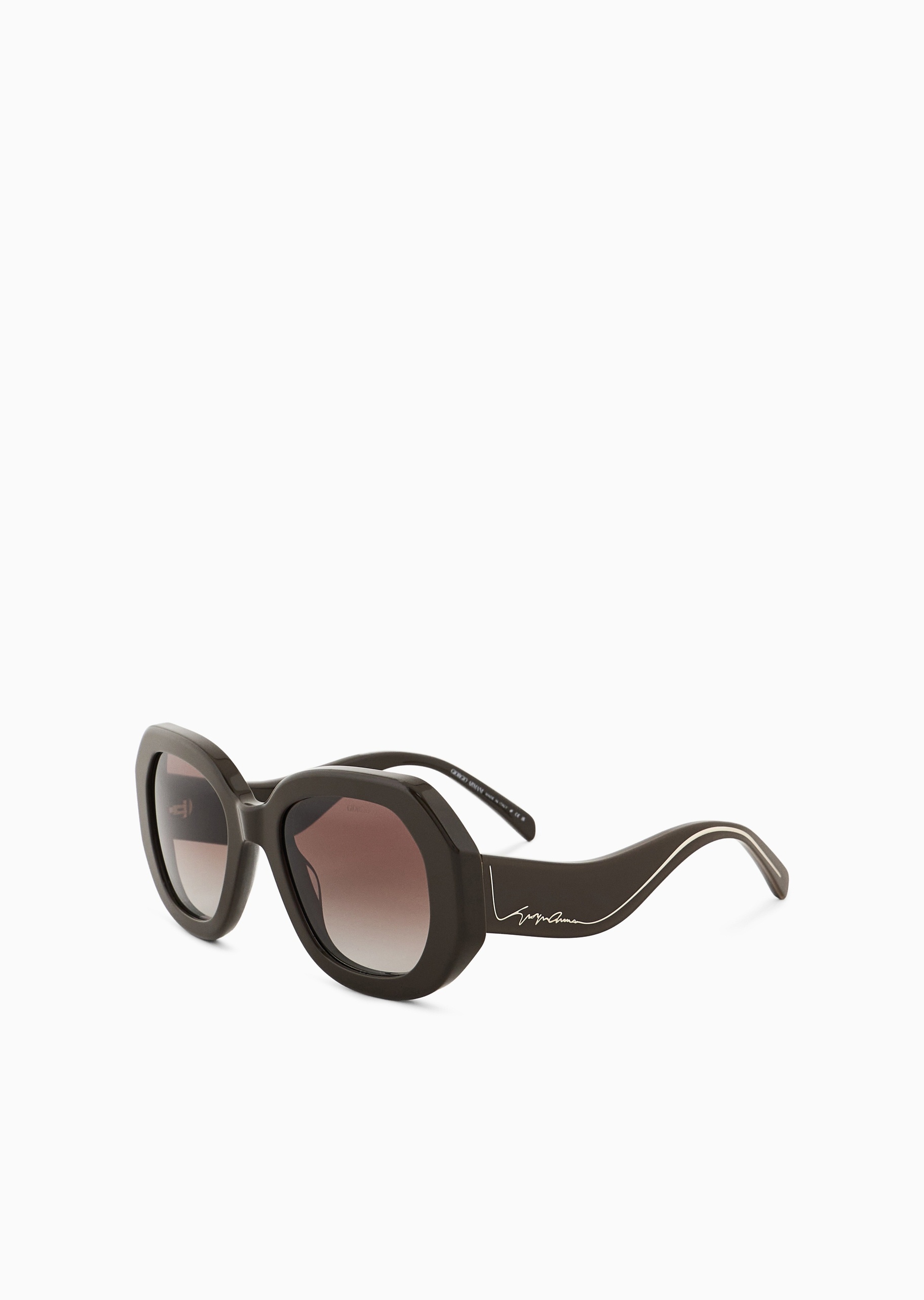 Giorgio Armani 女士方形粗框波浪镜腿遮阳太阳眼镜