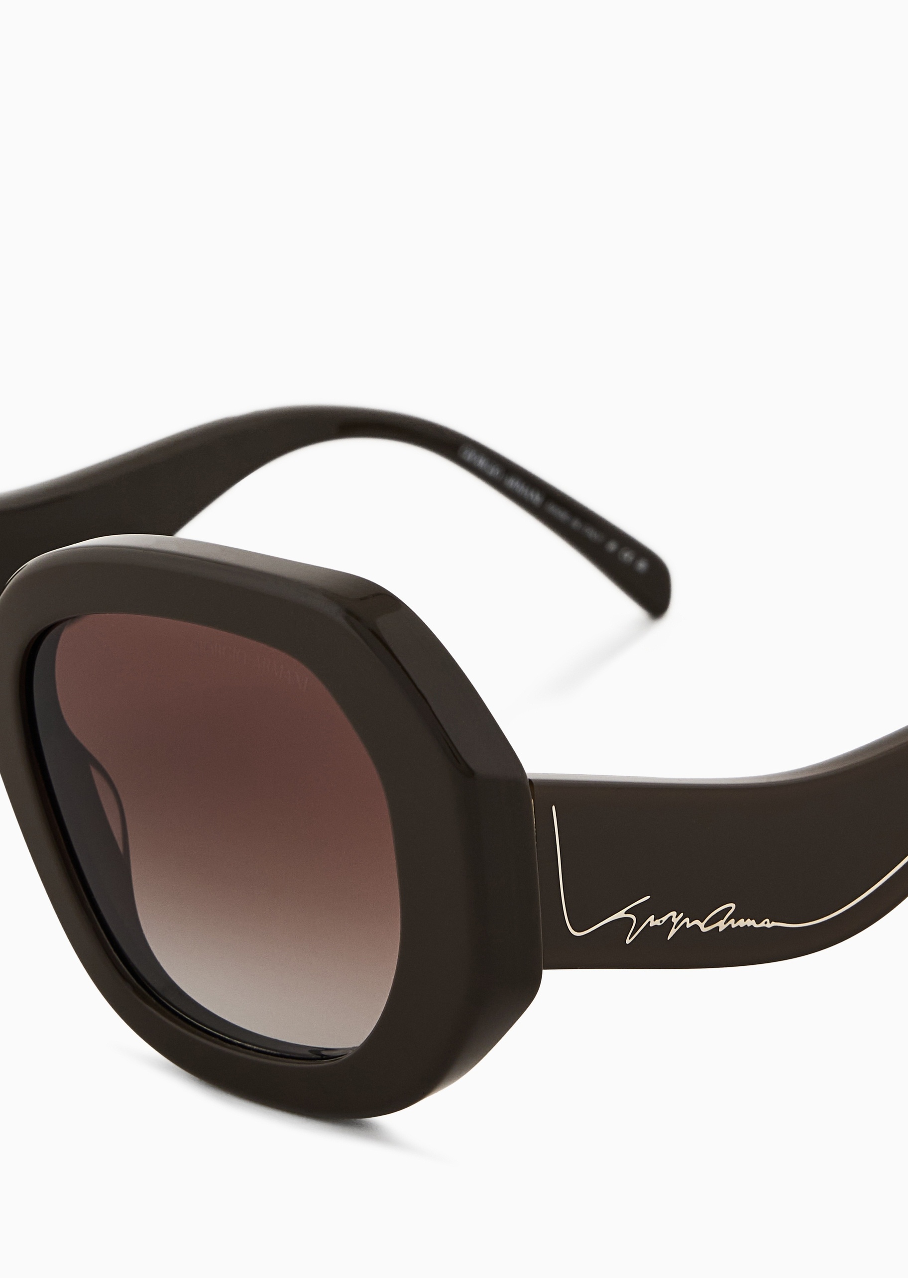 Giorgio Armani 女士方形粗框波浪镜腿遮阳太阳眼镜