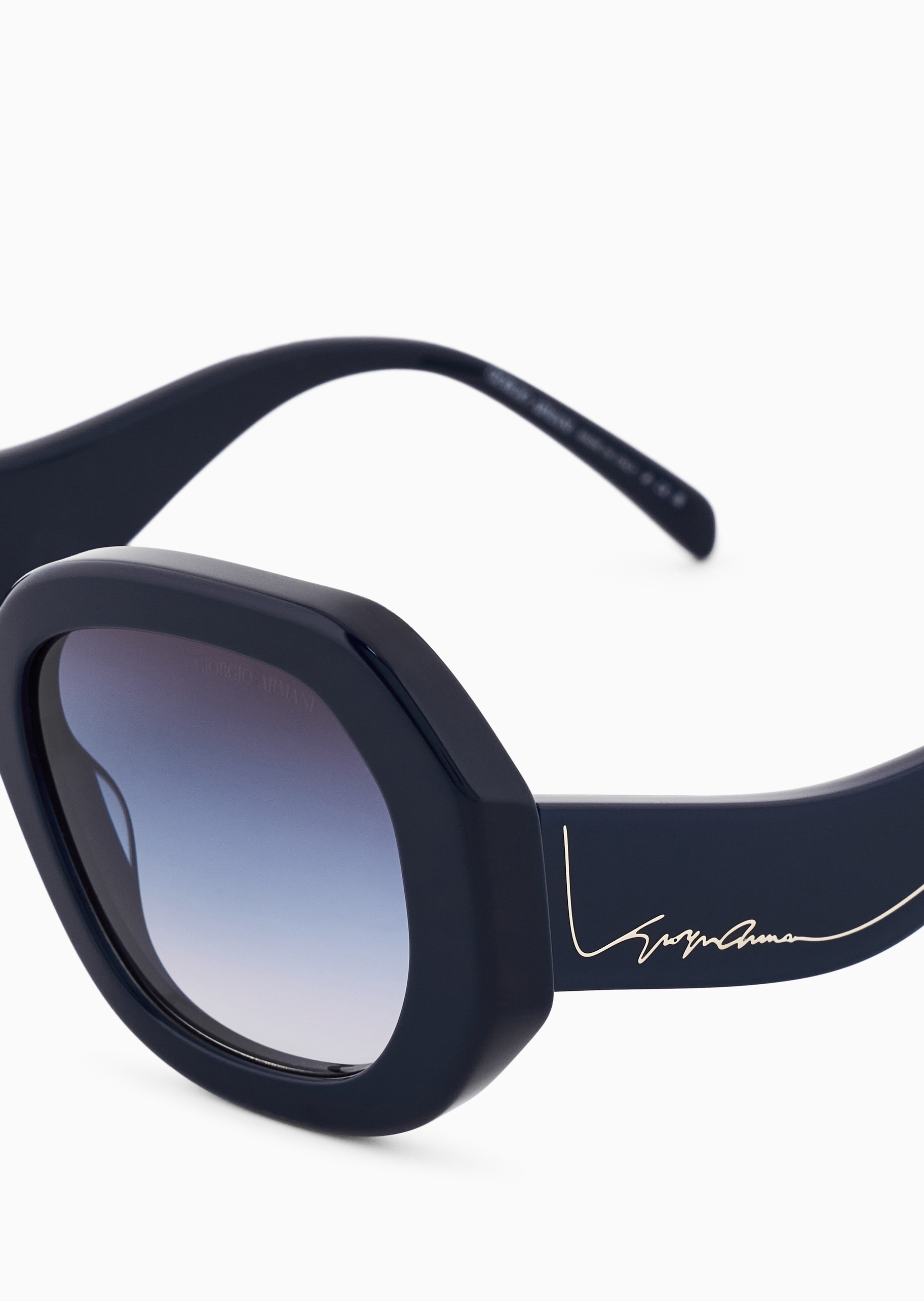 Giorgio Armani 女士方形粗框波浪镜腿遮阳太阳眼镜