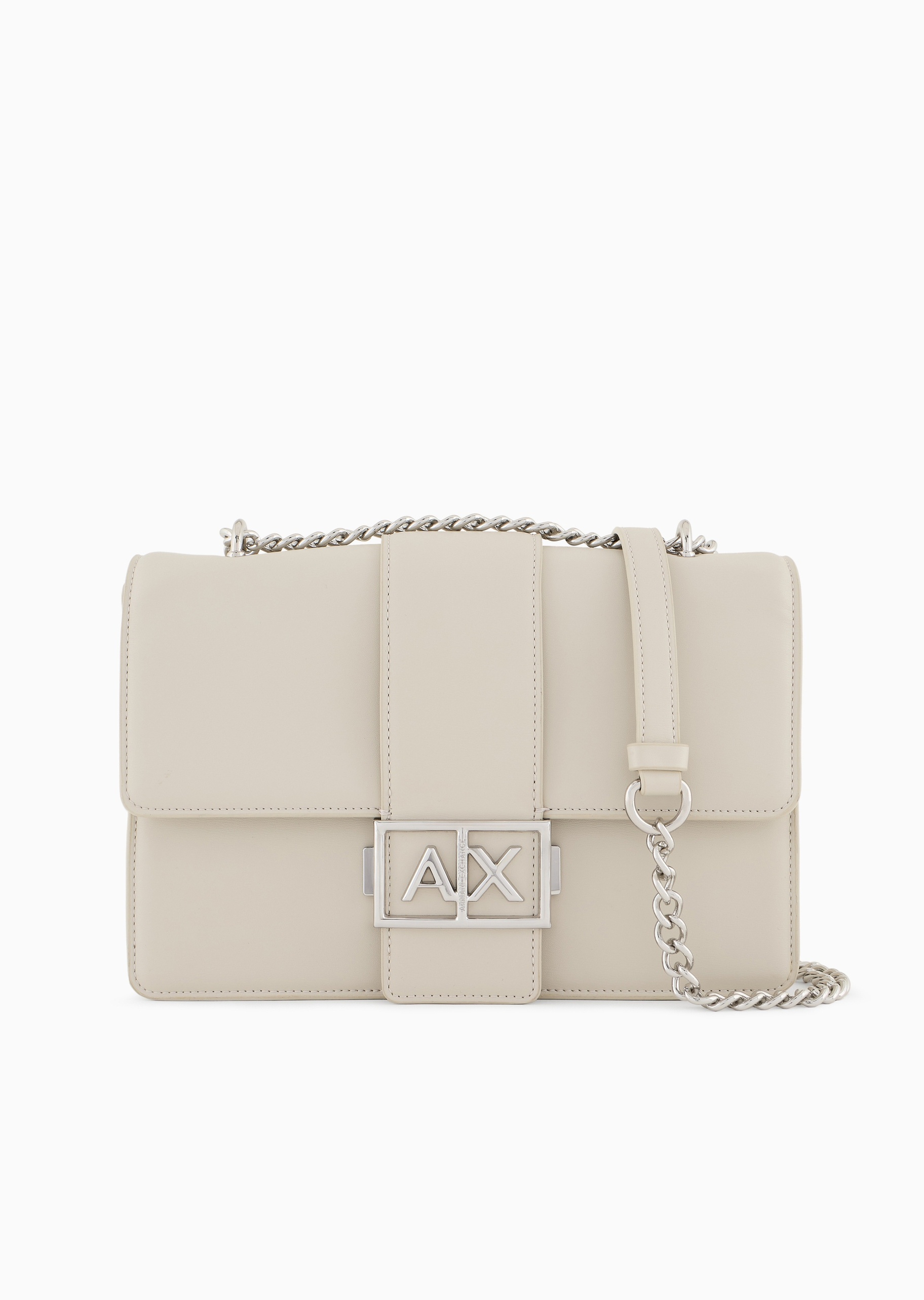 ARMANI EXCHANGE 女士翻盖长方形可调节链条单肩斜挎邮差包