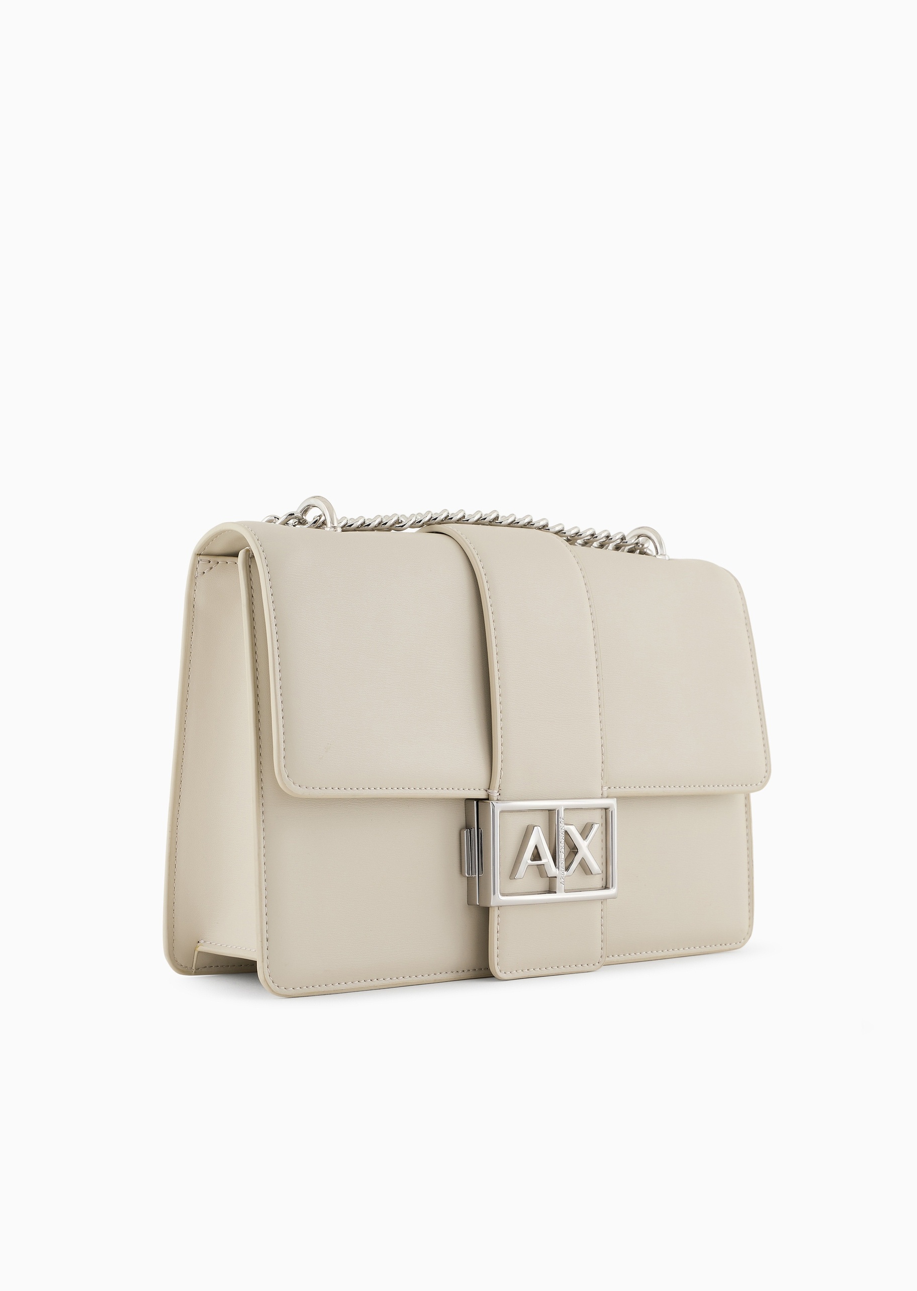 ARMANI EXCHANGE 女士翻盖长方形可调节链条单肩斜挎邮差包