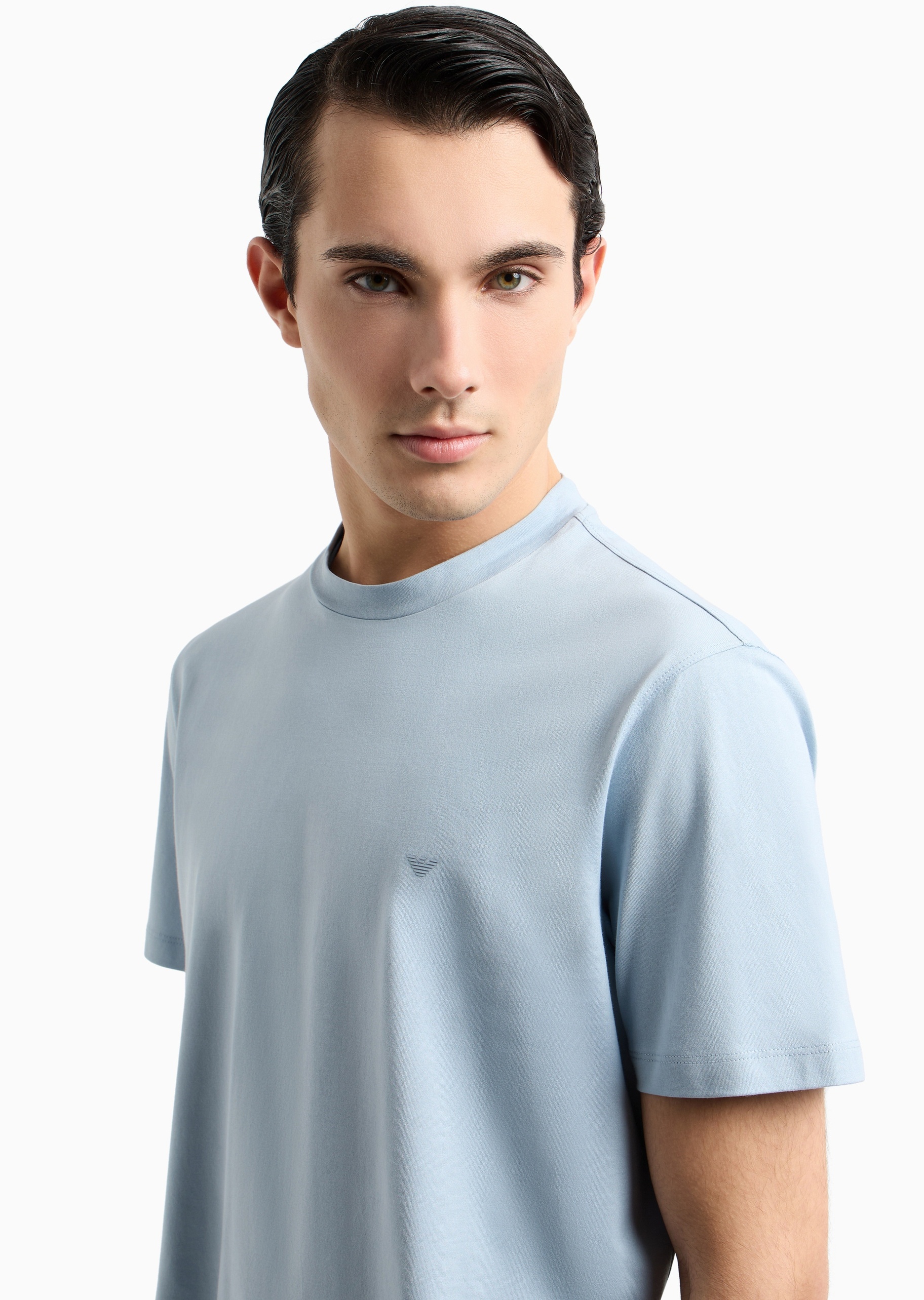 Emporio Armani 男士全棉合身短袖圆领正肩简约纯色T恤