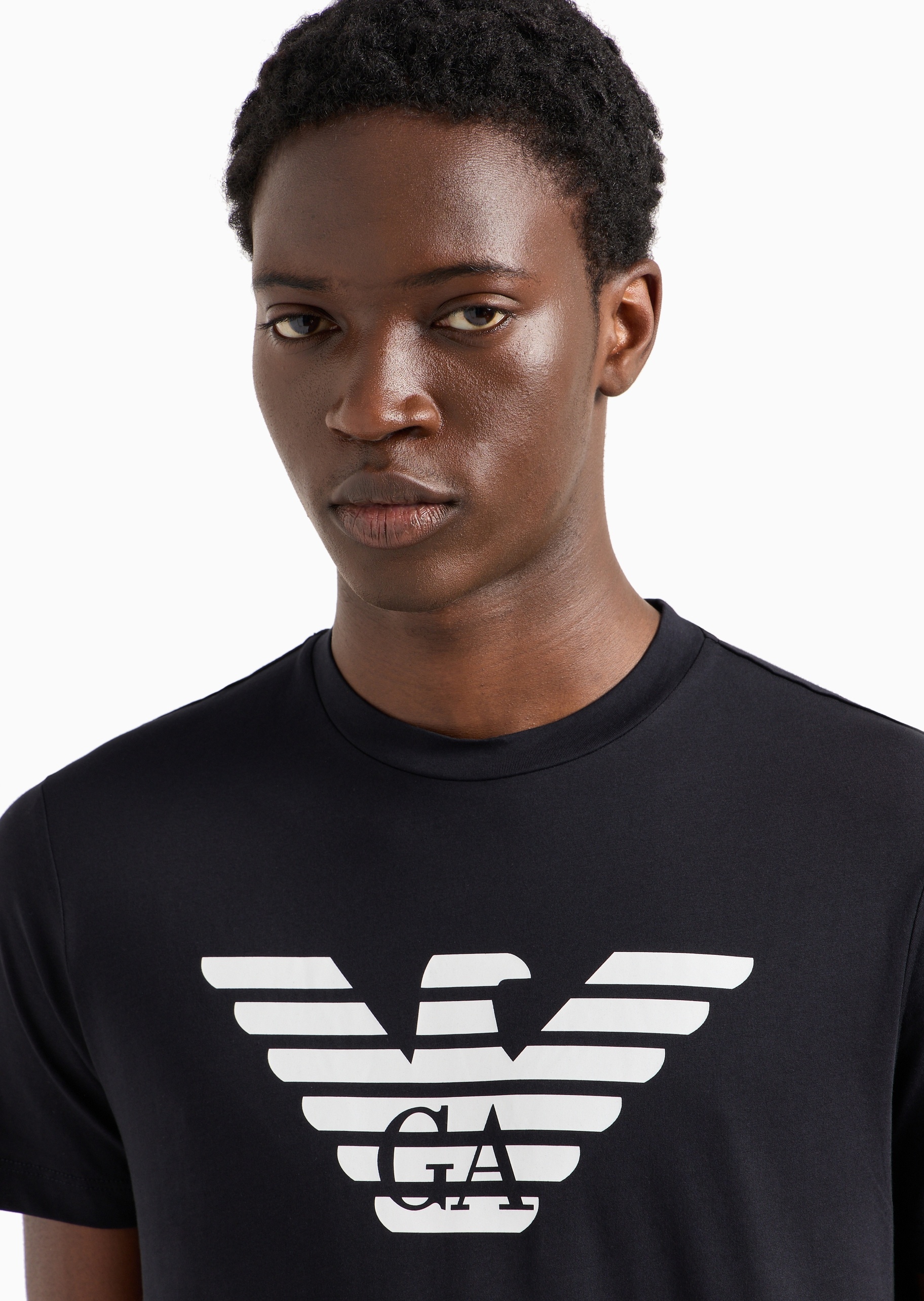 Emporio Armani 男士全棉合身短袖圆领徽标印花T恤