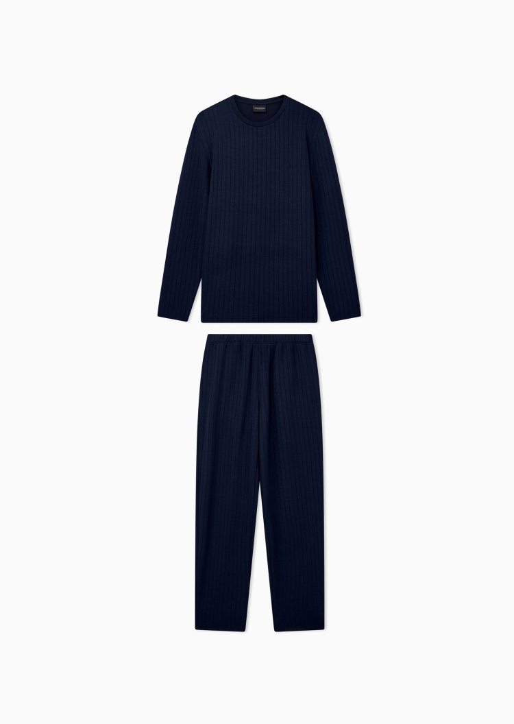 Emporio Armani 男士长袖长裤休闲简约可外穿家居睡衣套装