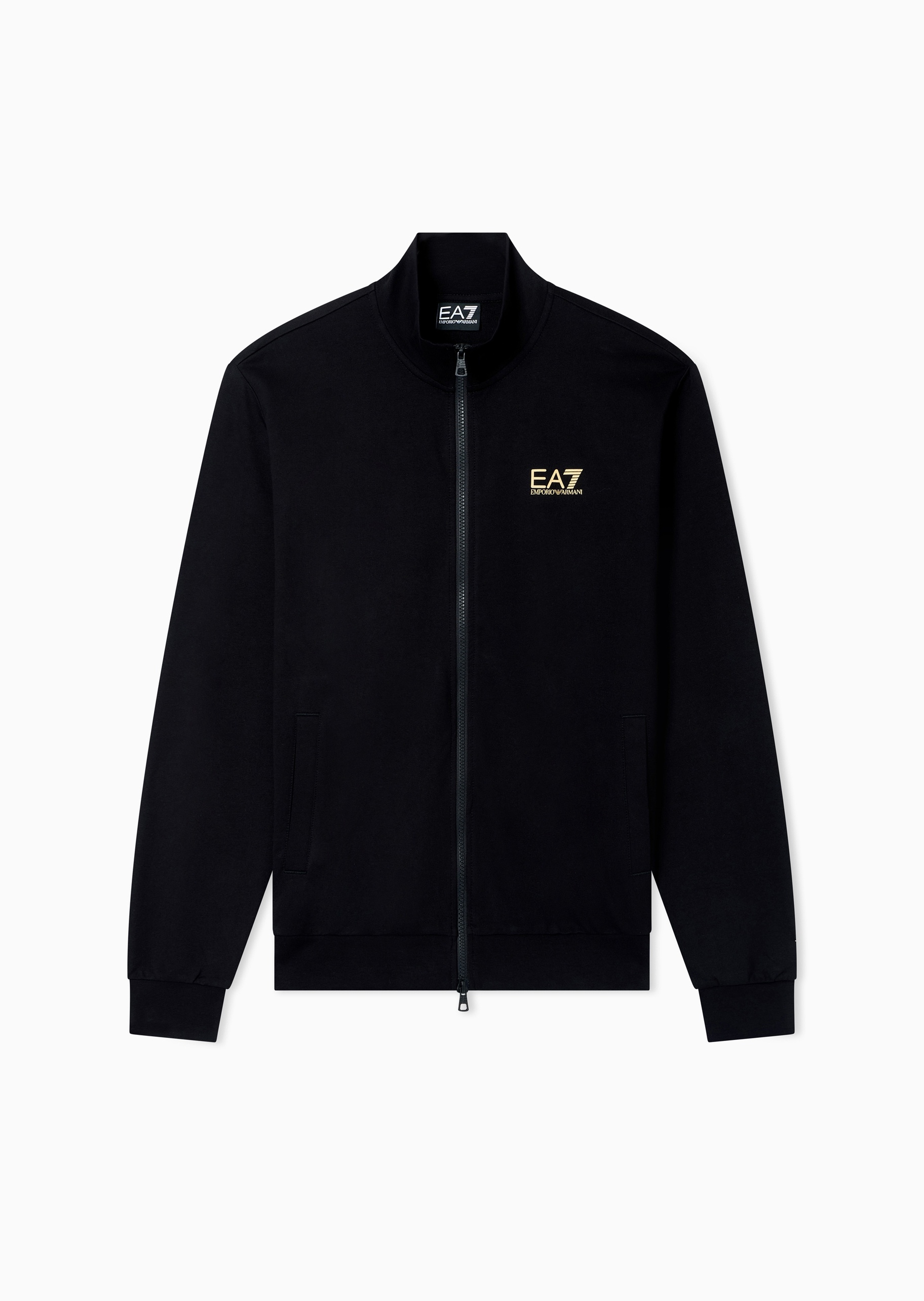 EA7 男女同款短款拉链开衫卫衣夹克外套