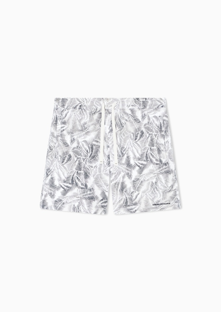 ARMANI EXCHANGE 男士直筒复古松弛感纯棉系带短裤